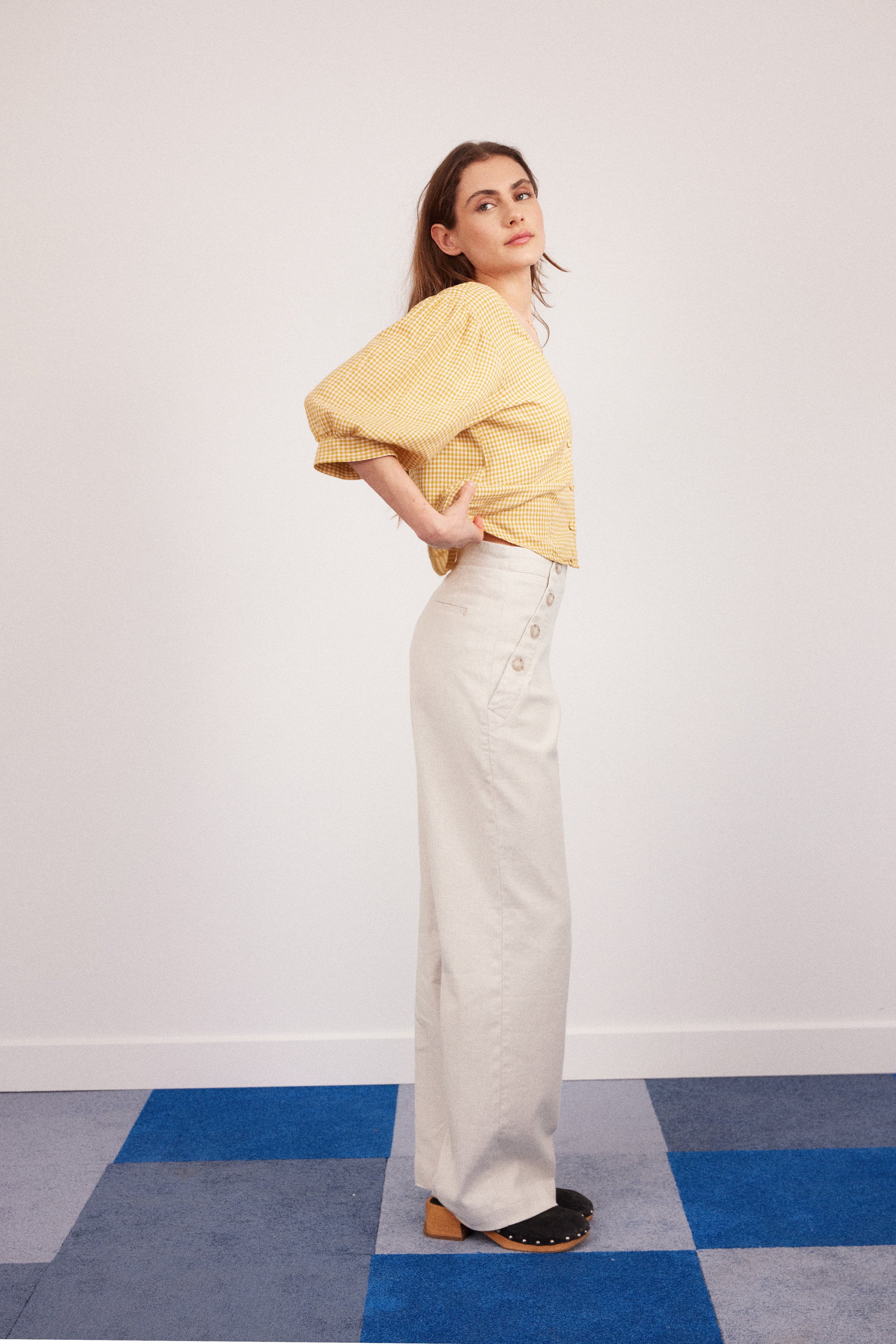 Pantalon à pont écru