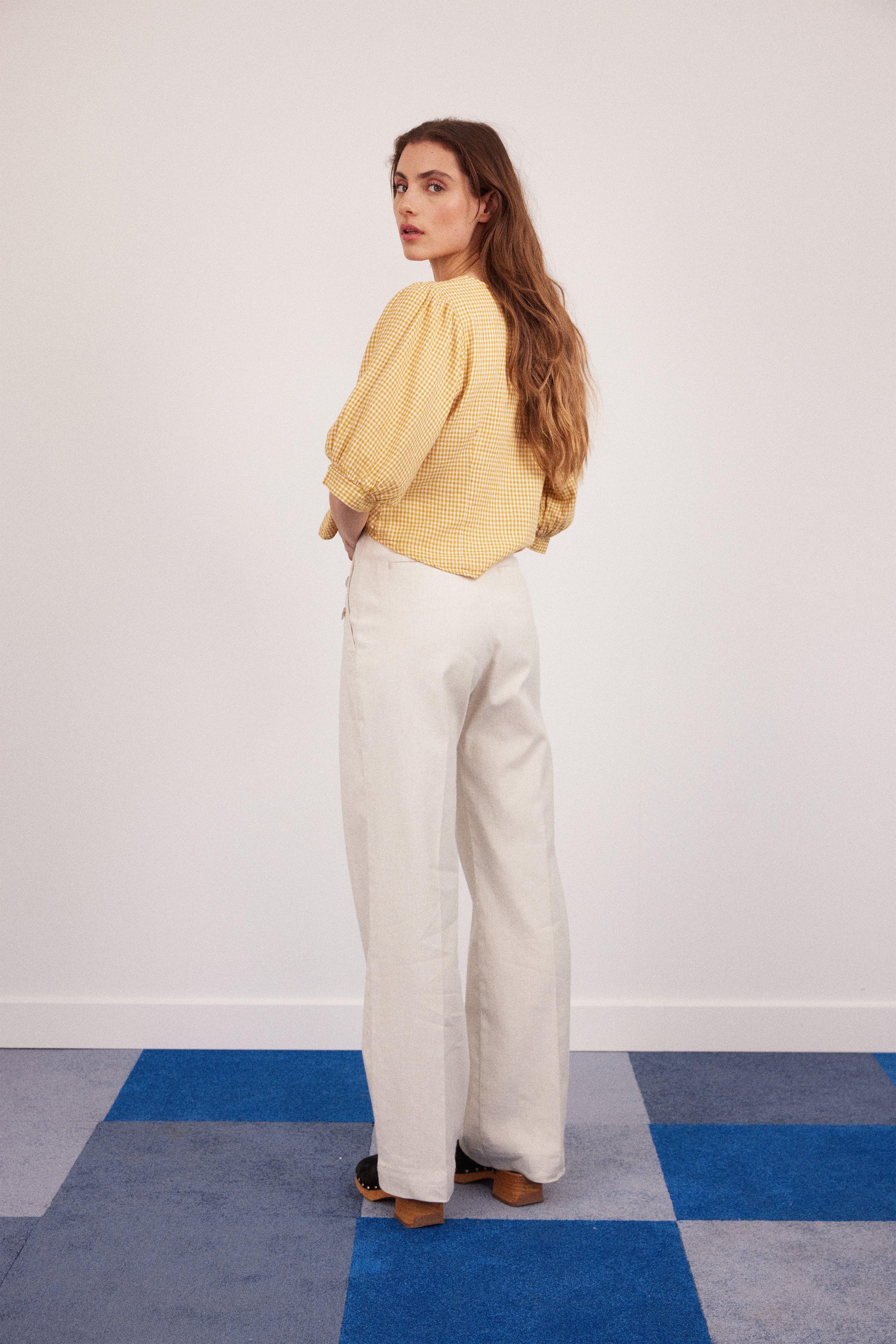 Pantalon à pont écru