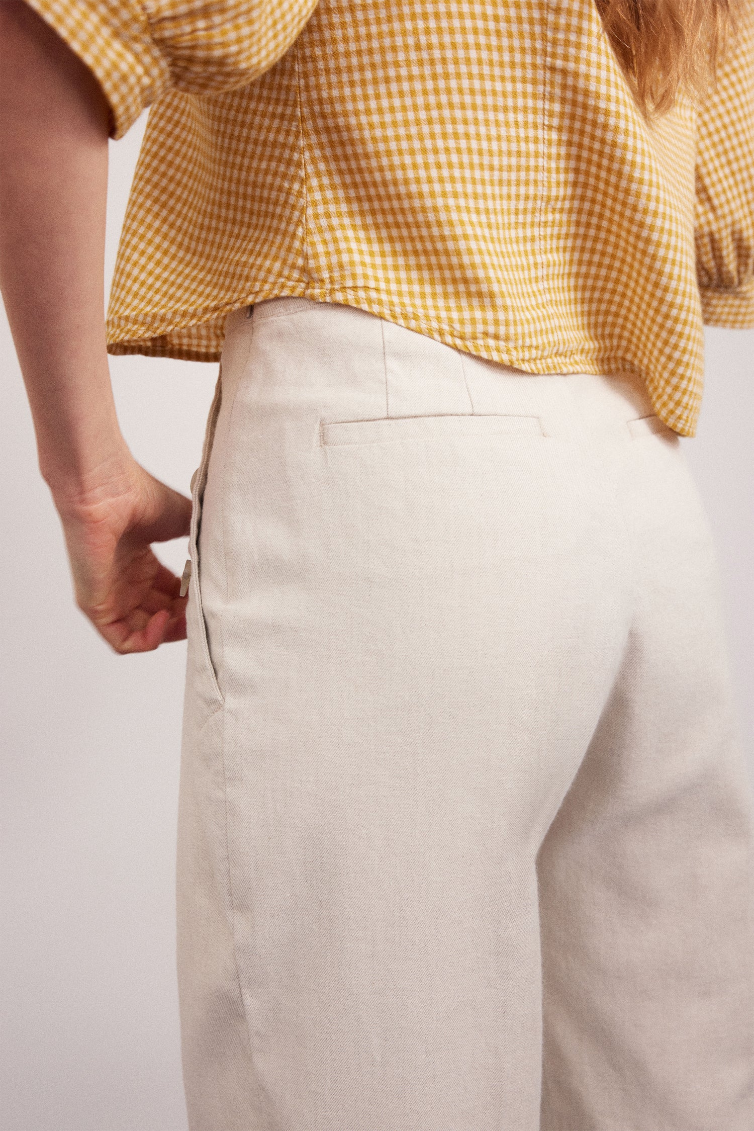 Pantalon à pont écru