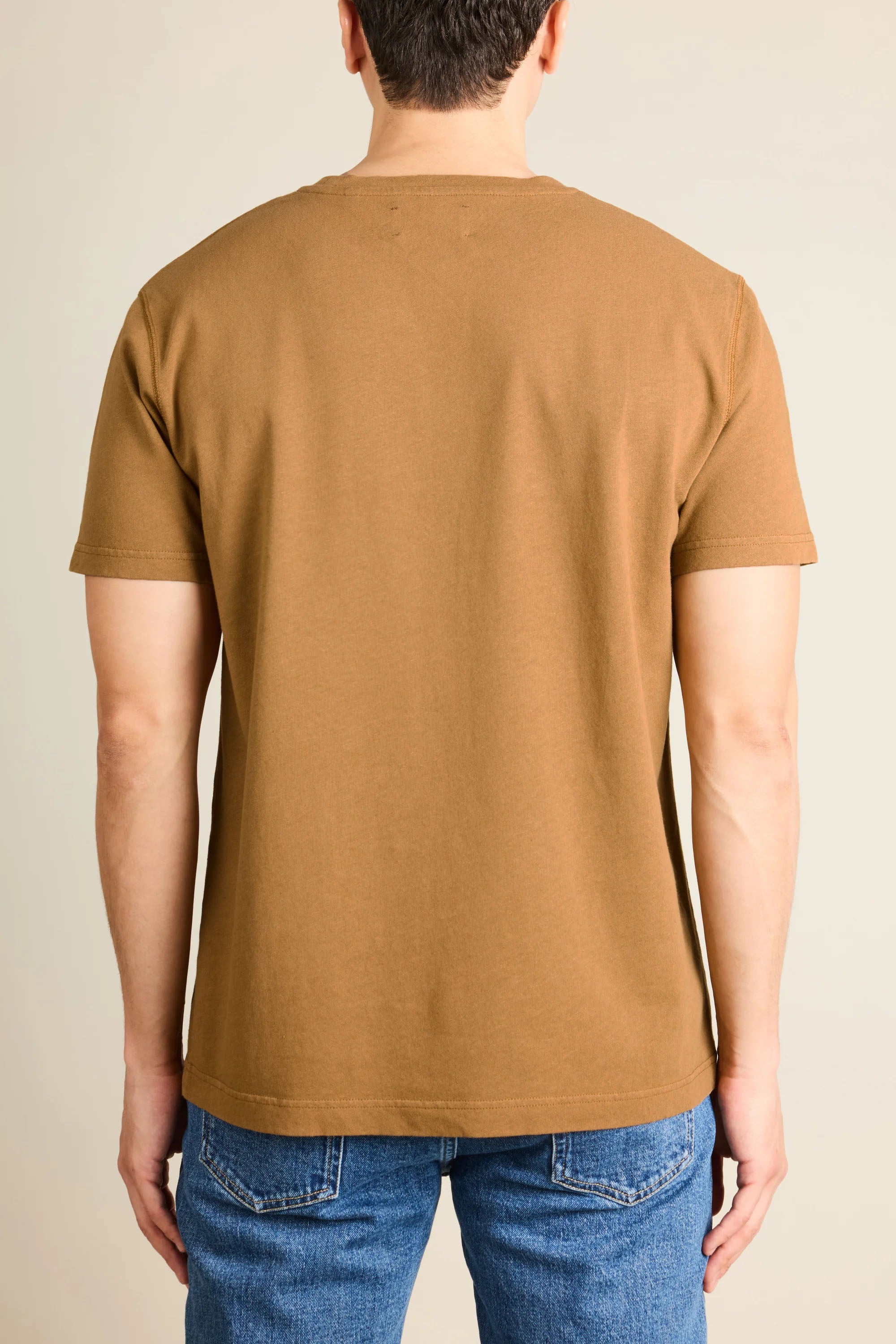 Tee-shirt coton-lin caramel