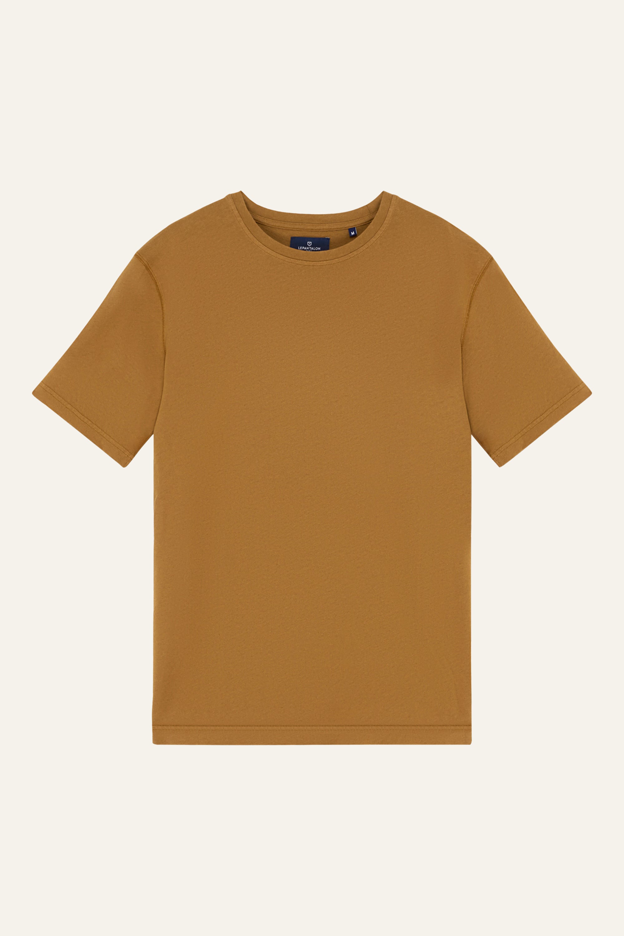 Tee-shirt coton-lin caramel