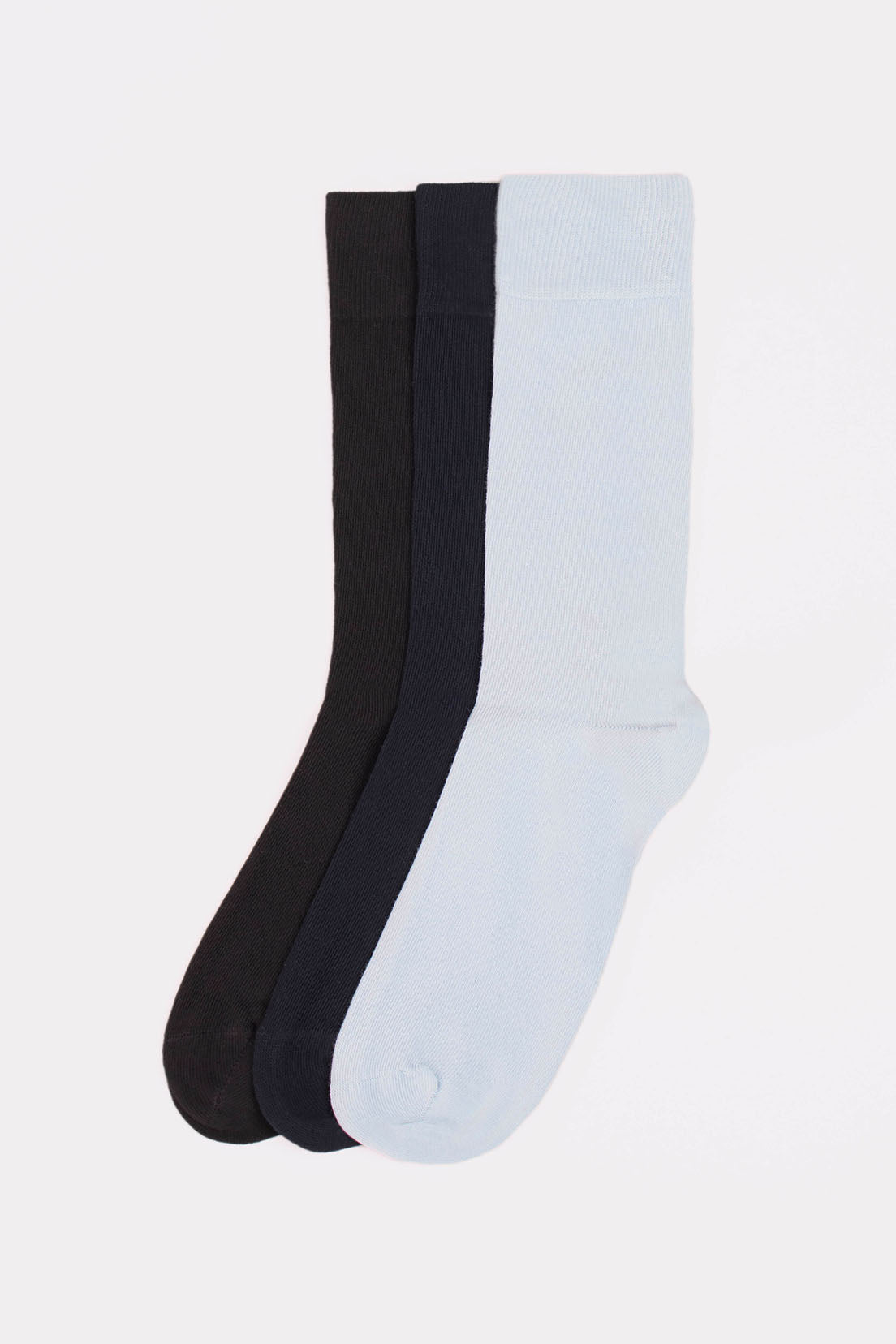 Pack 3 Chaussettes noires, bleu marine, bleu ciel