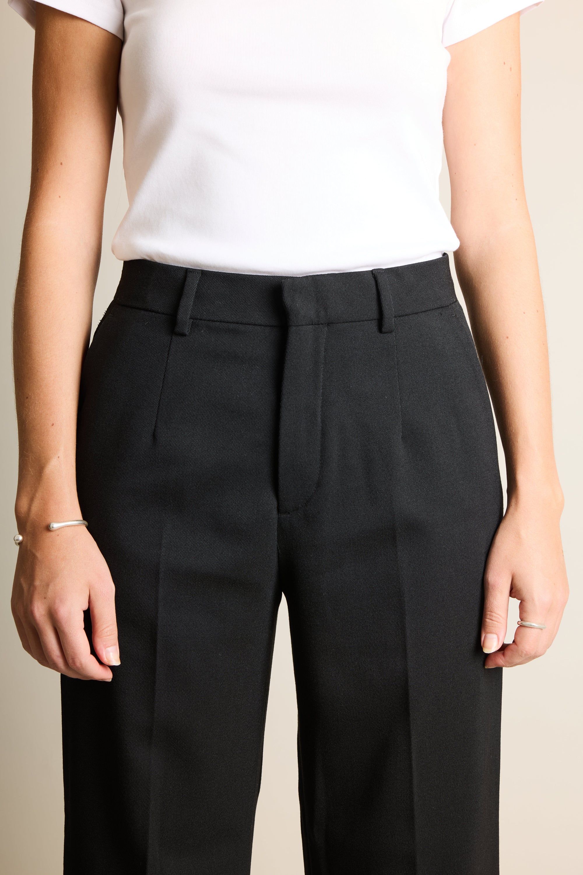Black flare trousers