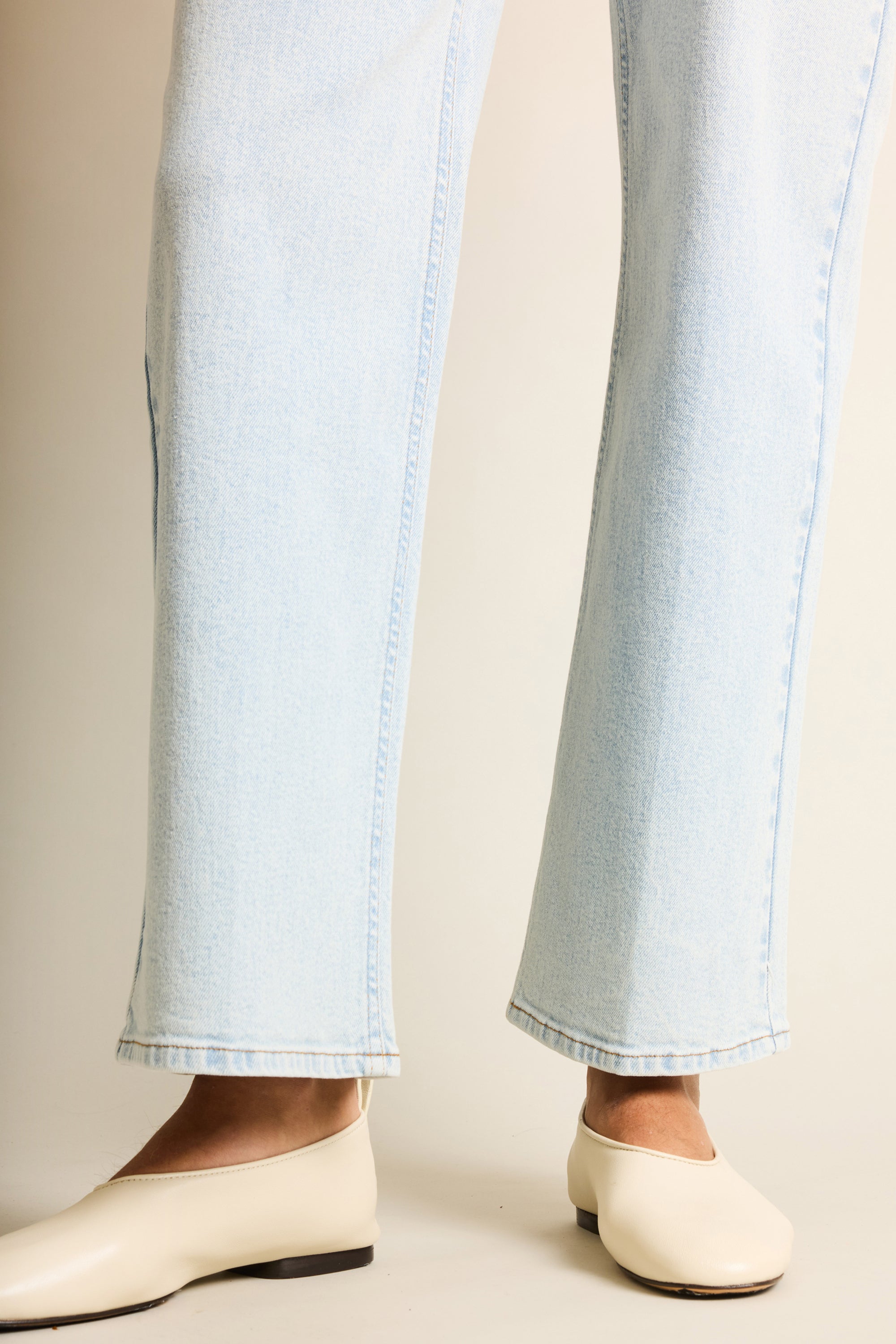 Ice blue flared jeans