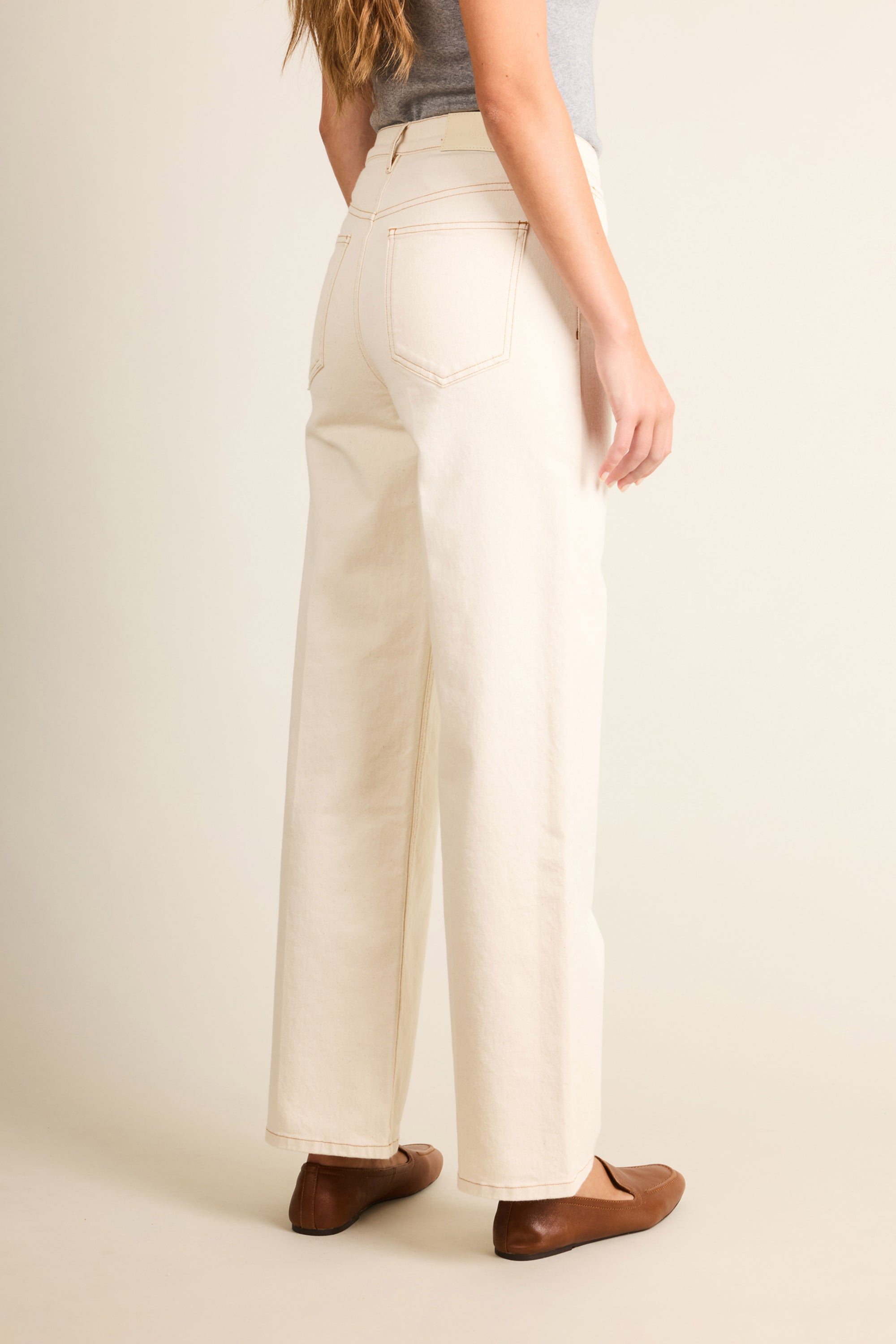 Ecru flare jeans