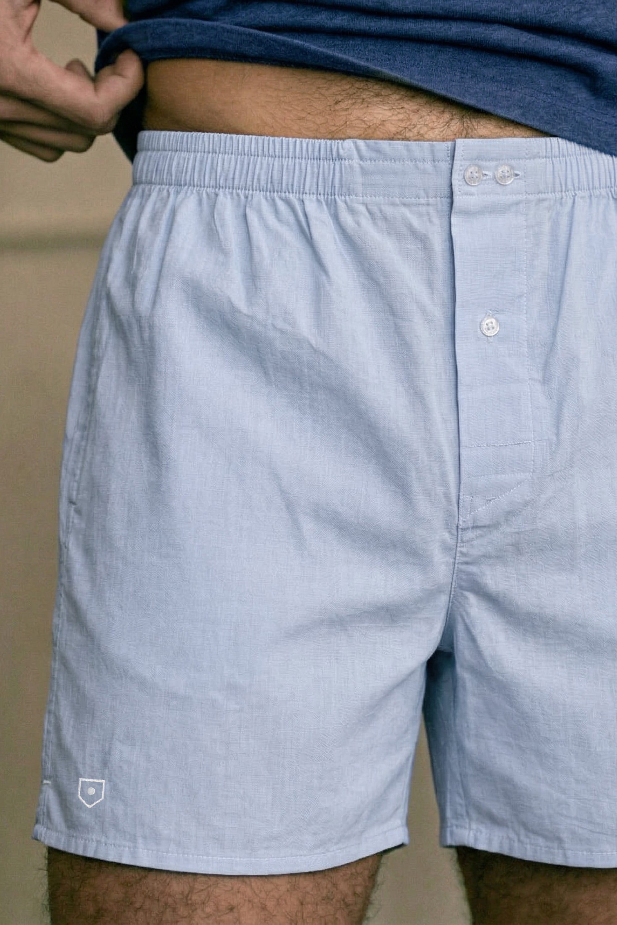 Faux plain blue boxer briefs