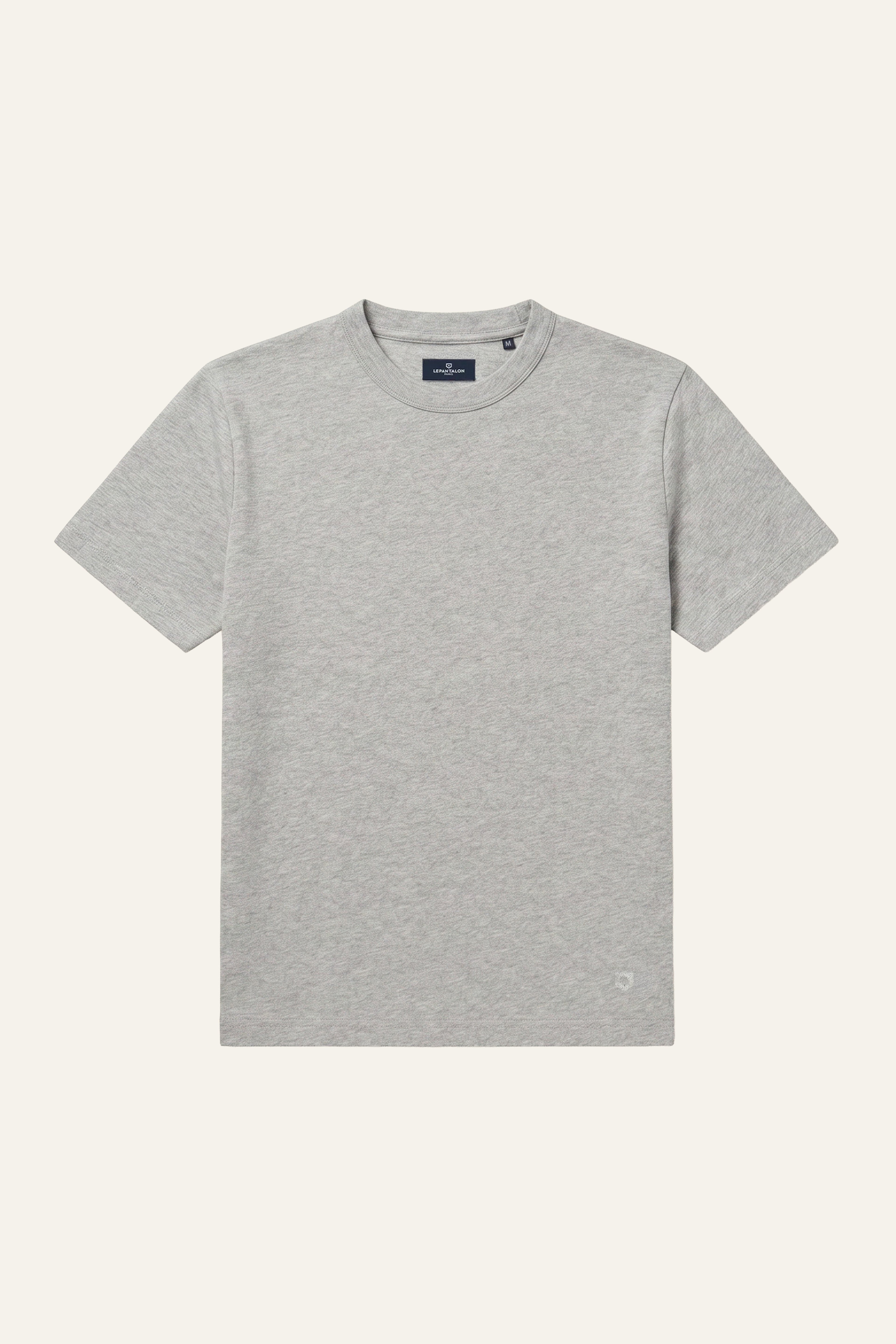 Tee-shirt coton épais gris chiné