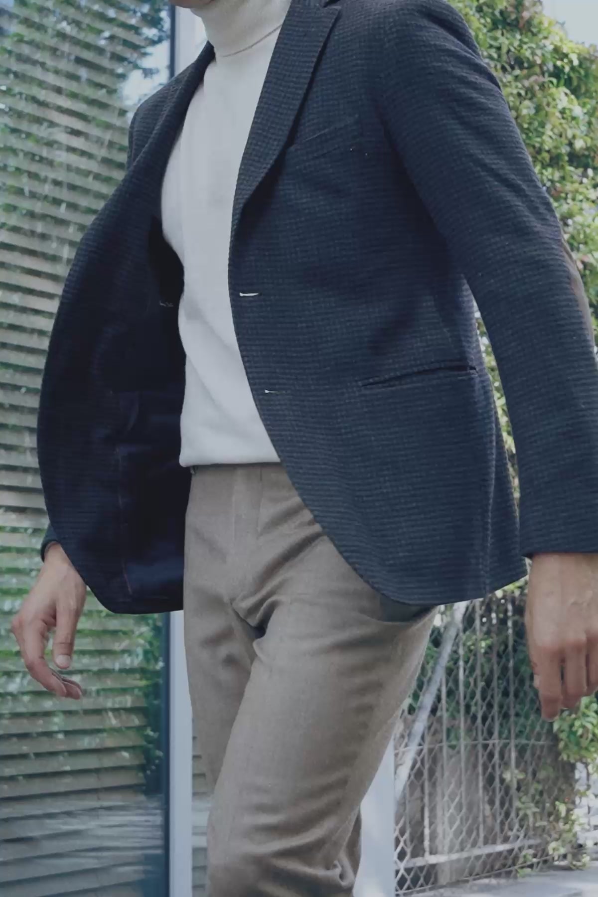 Pantalon flanelle stretch camel