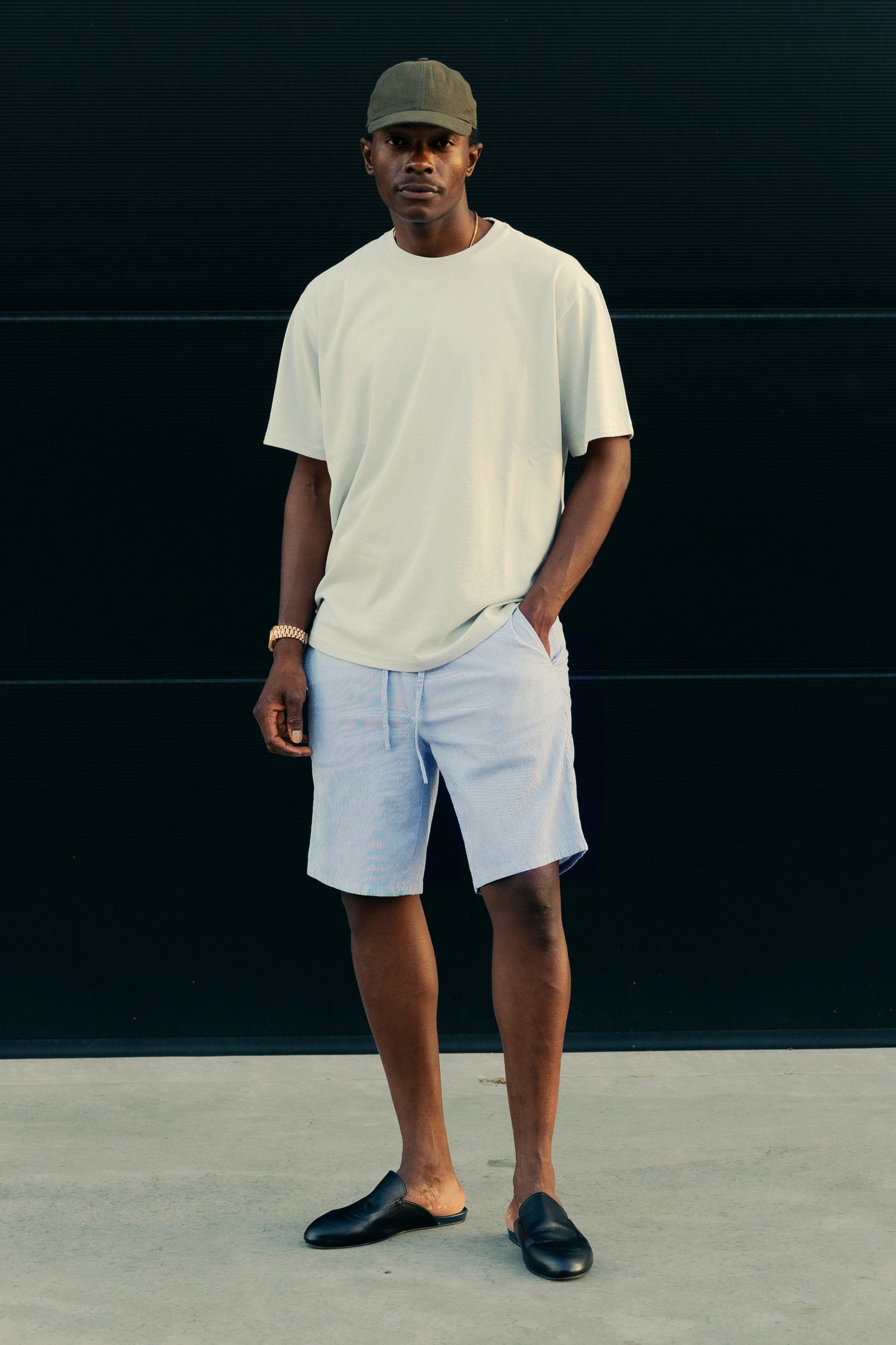 Bermuda Seersucker Bleu