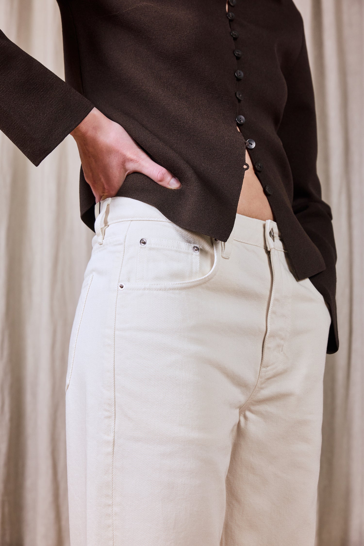 Jean boyfriend écru