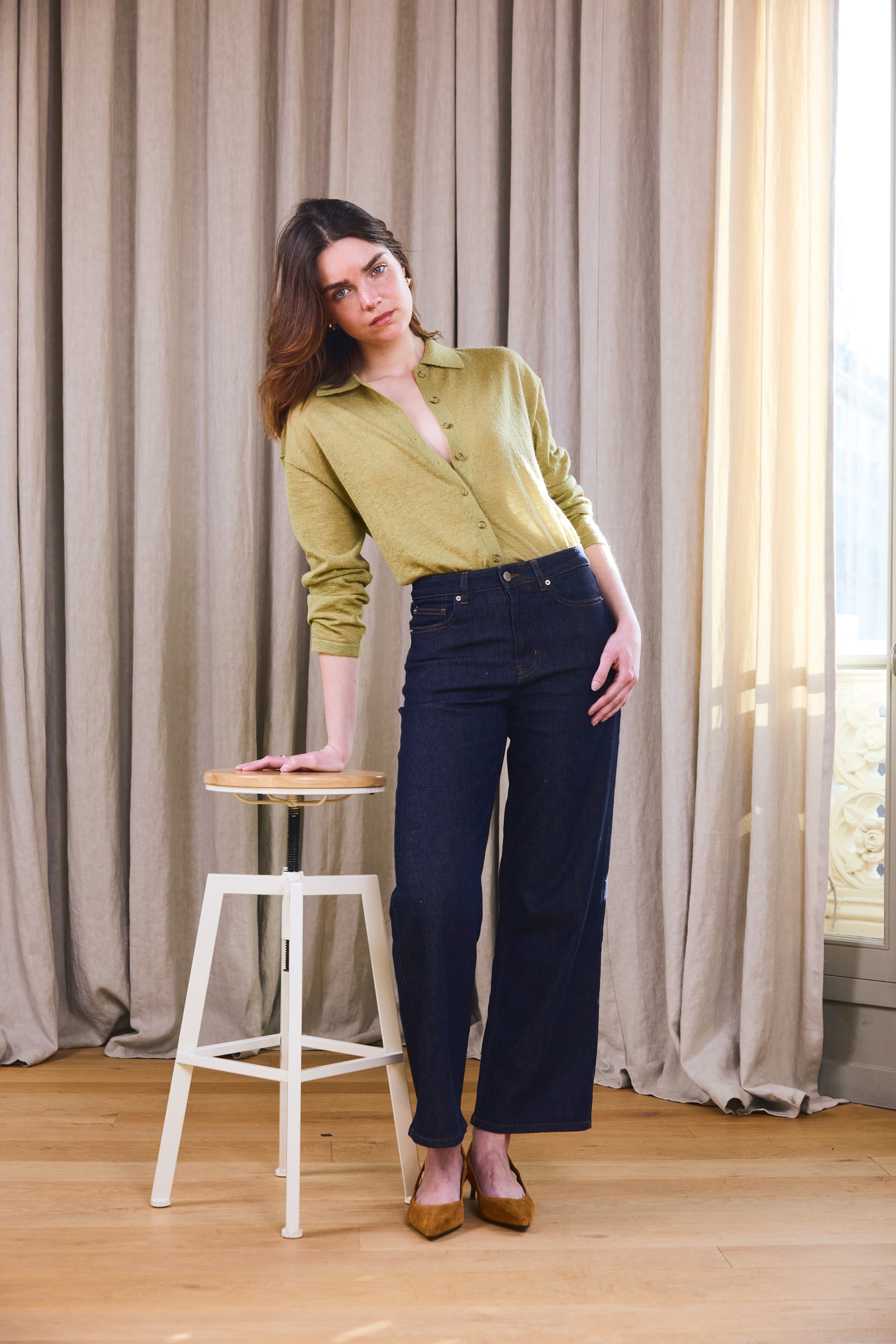 Jean flare bleu