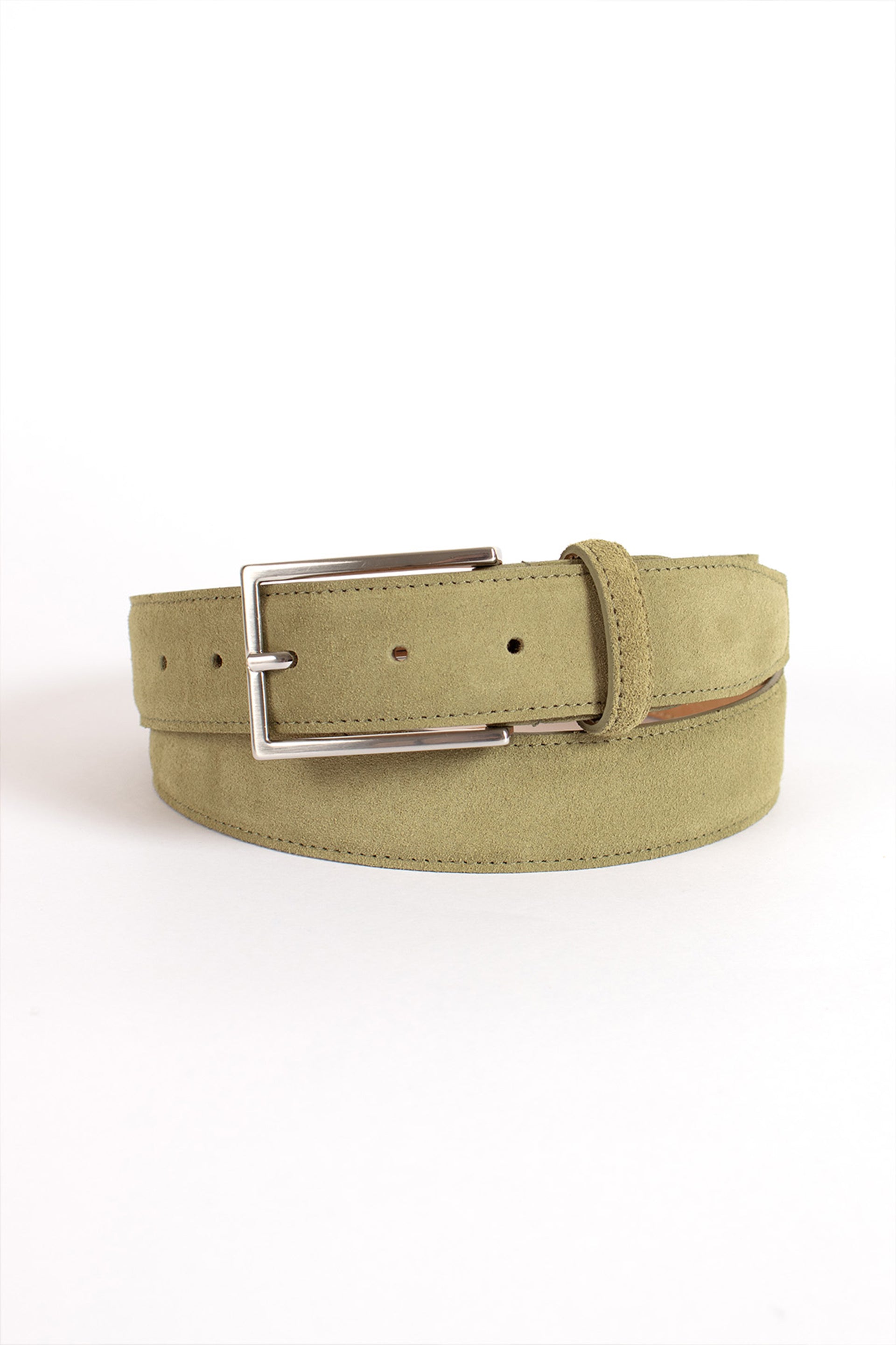 Ceinture en Cuir Suede Vert Olive pour Homme LePantalon