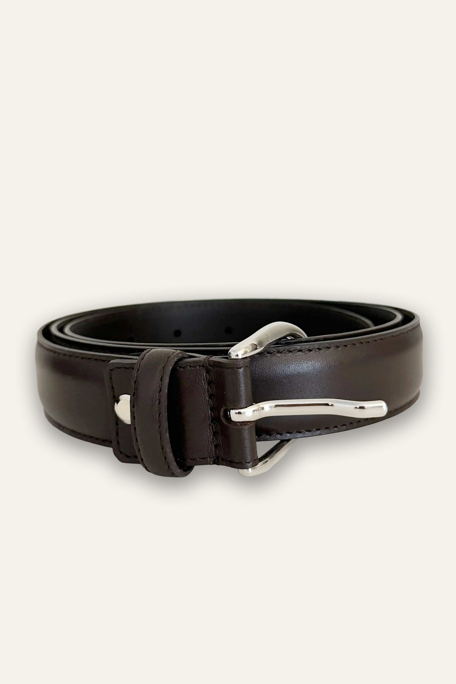 Ceinture en cuir lisse marron homme