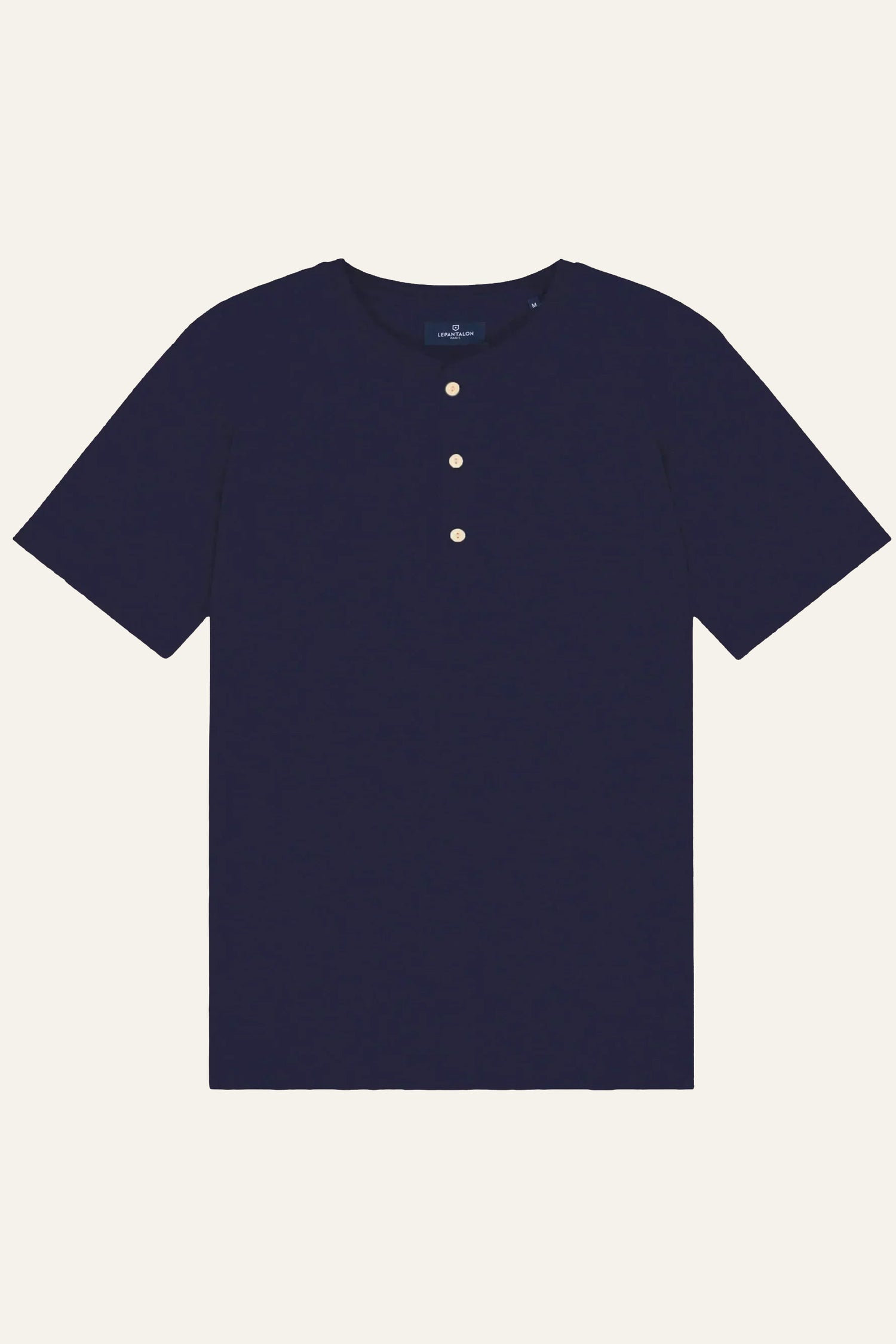 Tee-shirt henley bleu marine