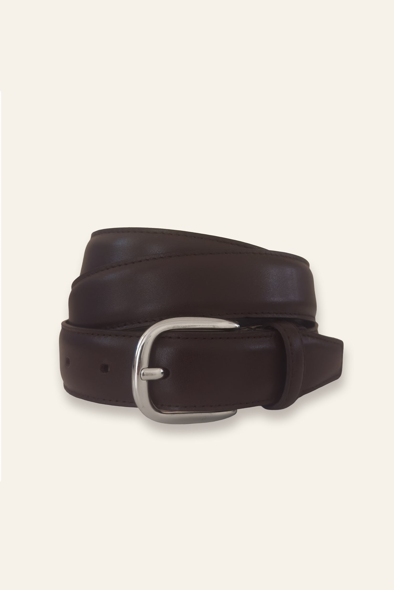 Ceinture en cuir lisse marron homme