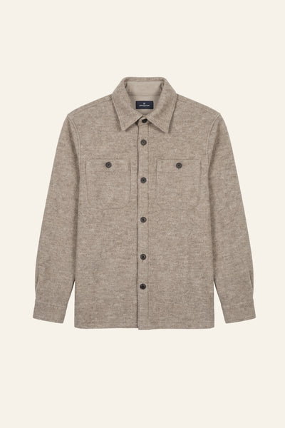 Greige wool overshirt