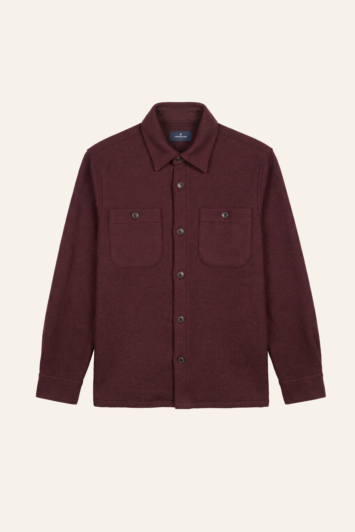 Wine wool overshirt