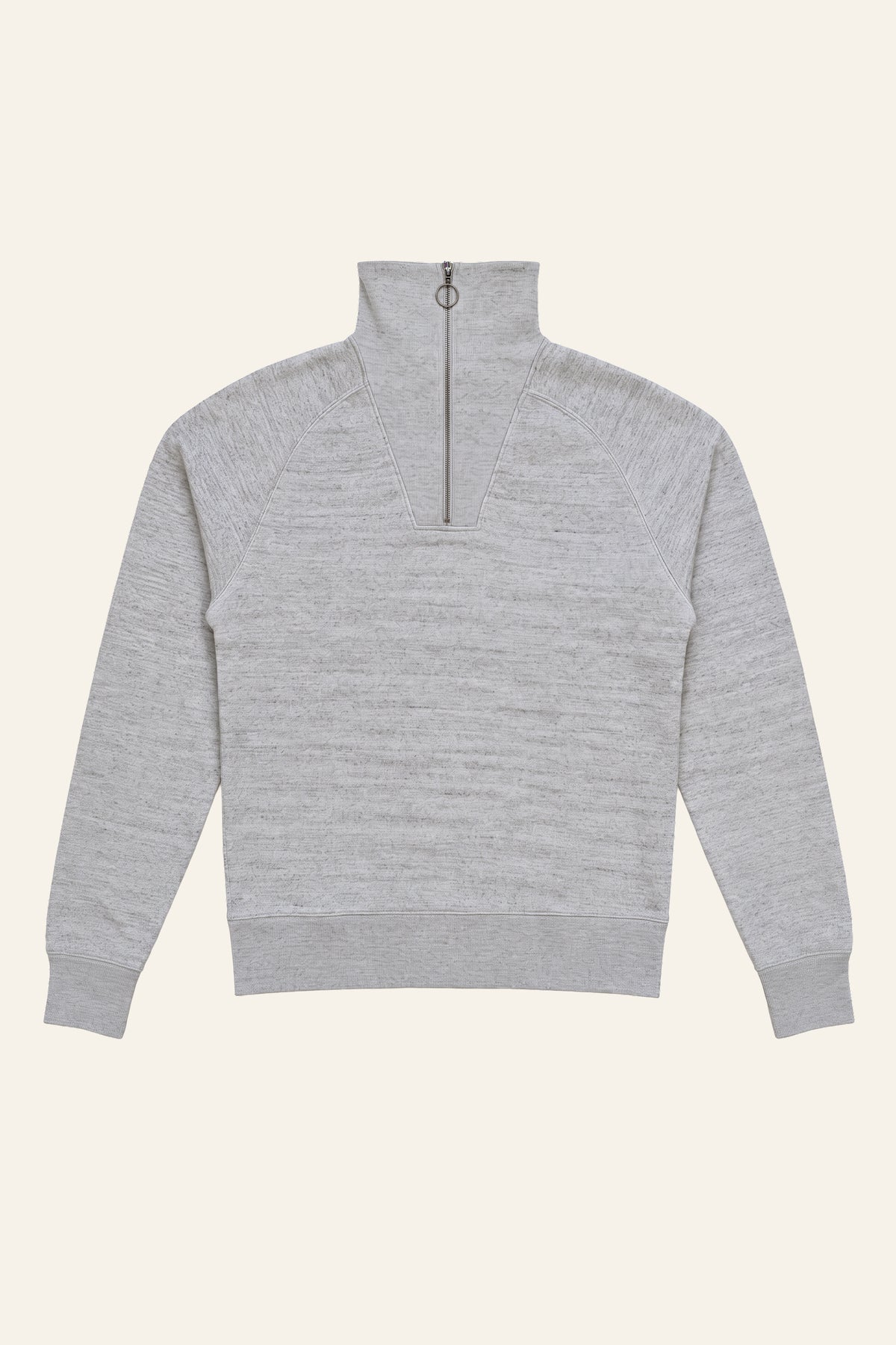 Sweat col camionneur gris chiné