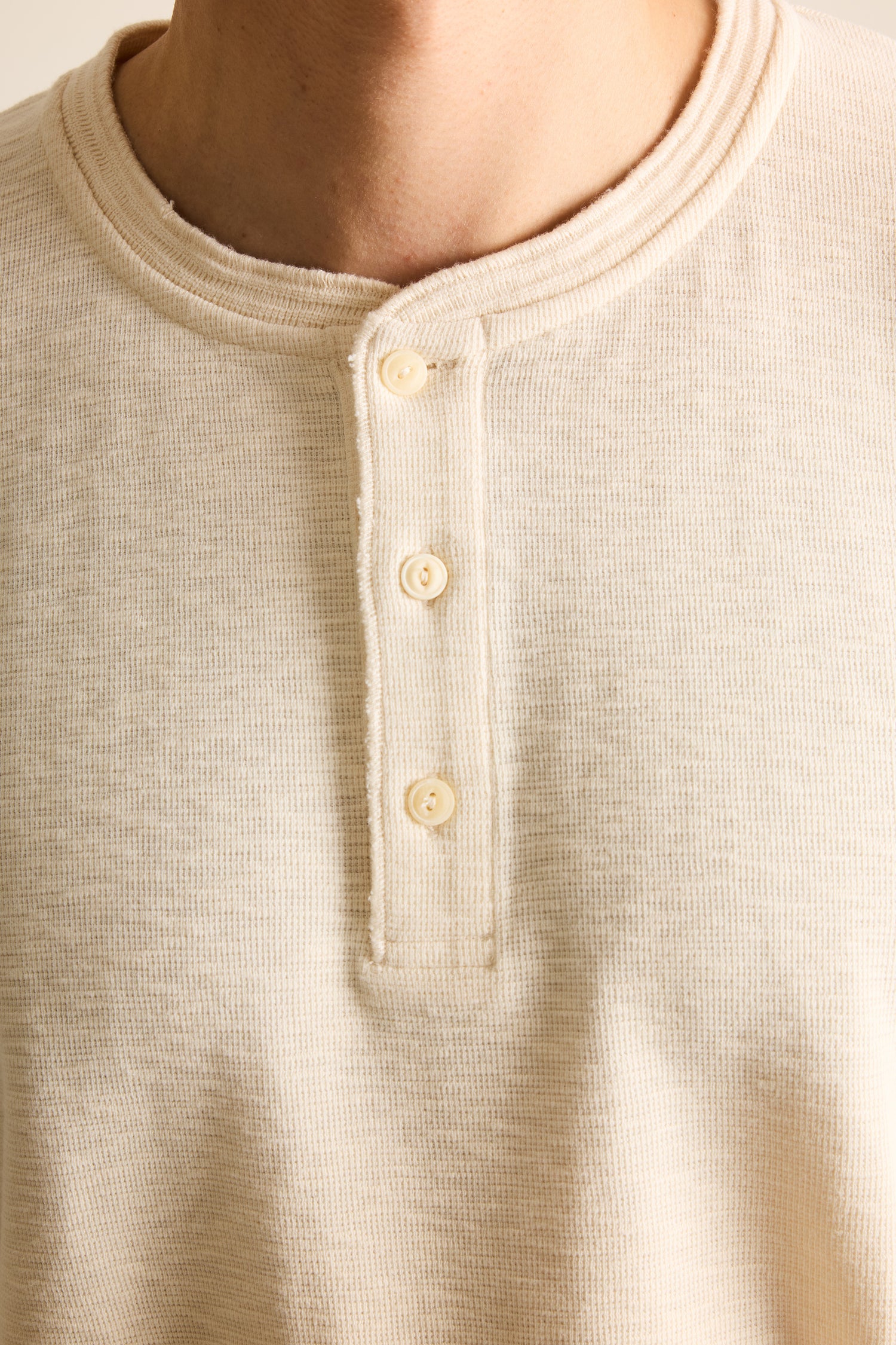 Tee-shirt henley écru