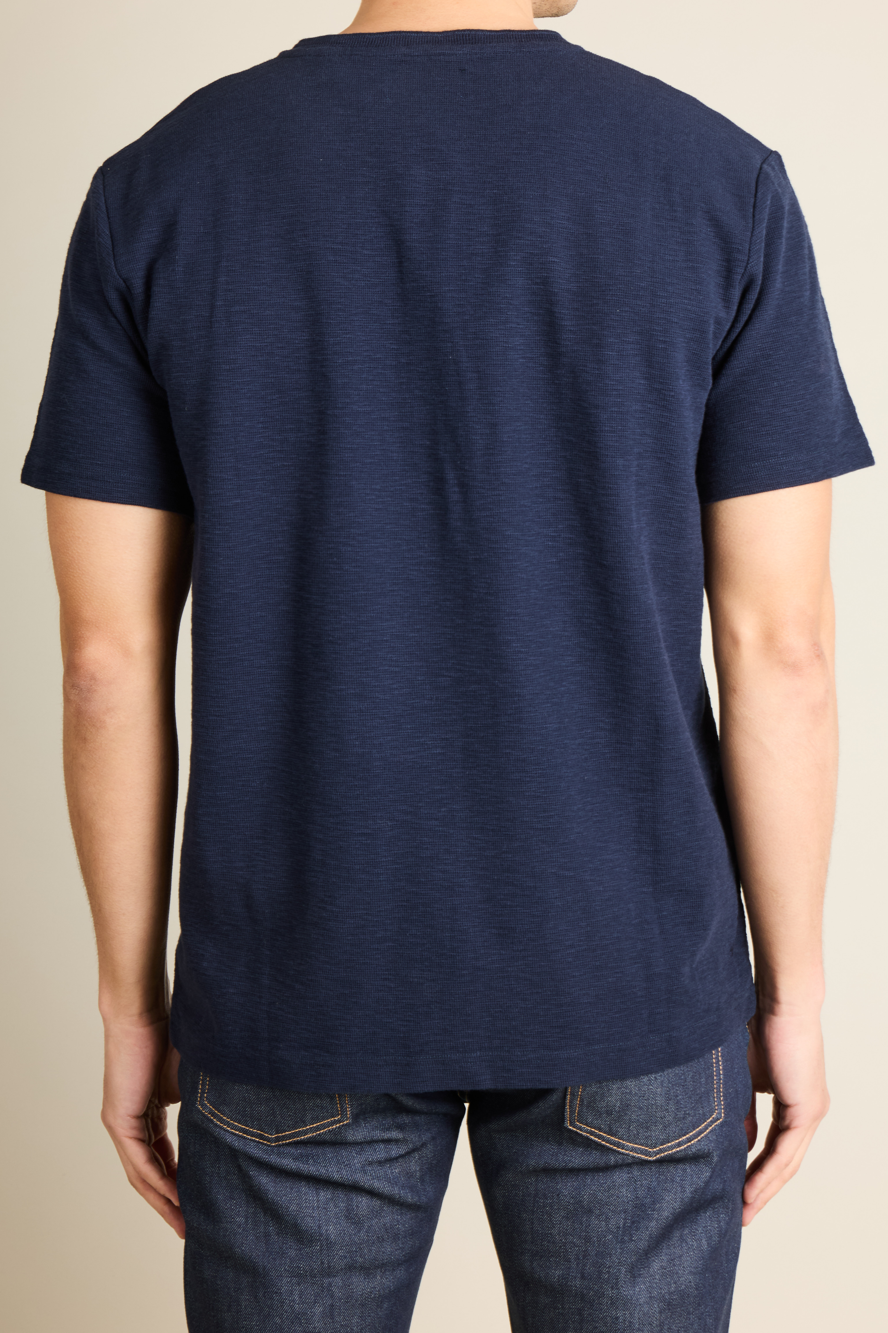 Tee-shirt henley bleu marine