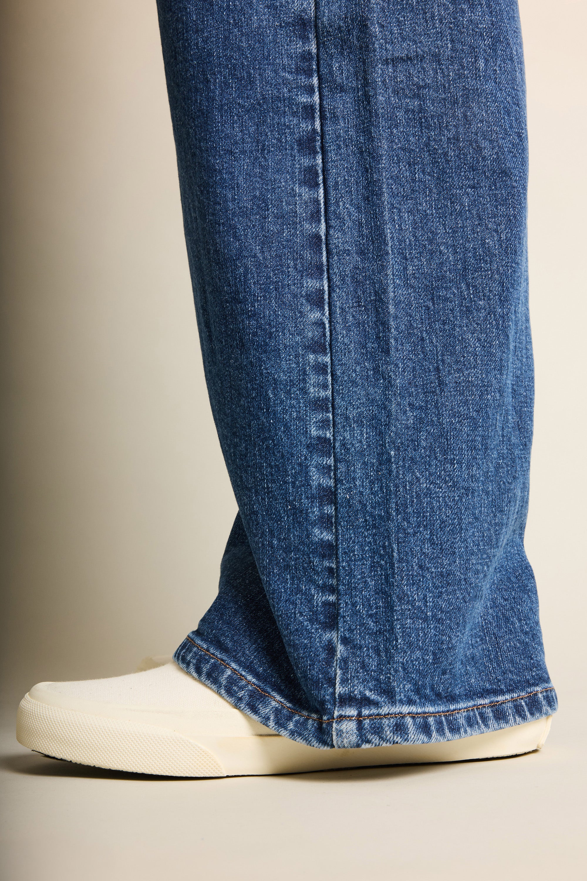 Wide-leg jeans with patch pockets, stone blue