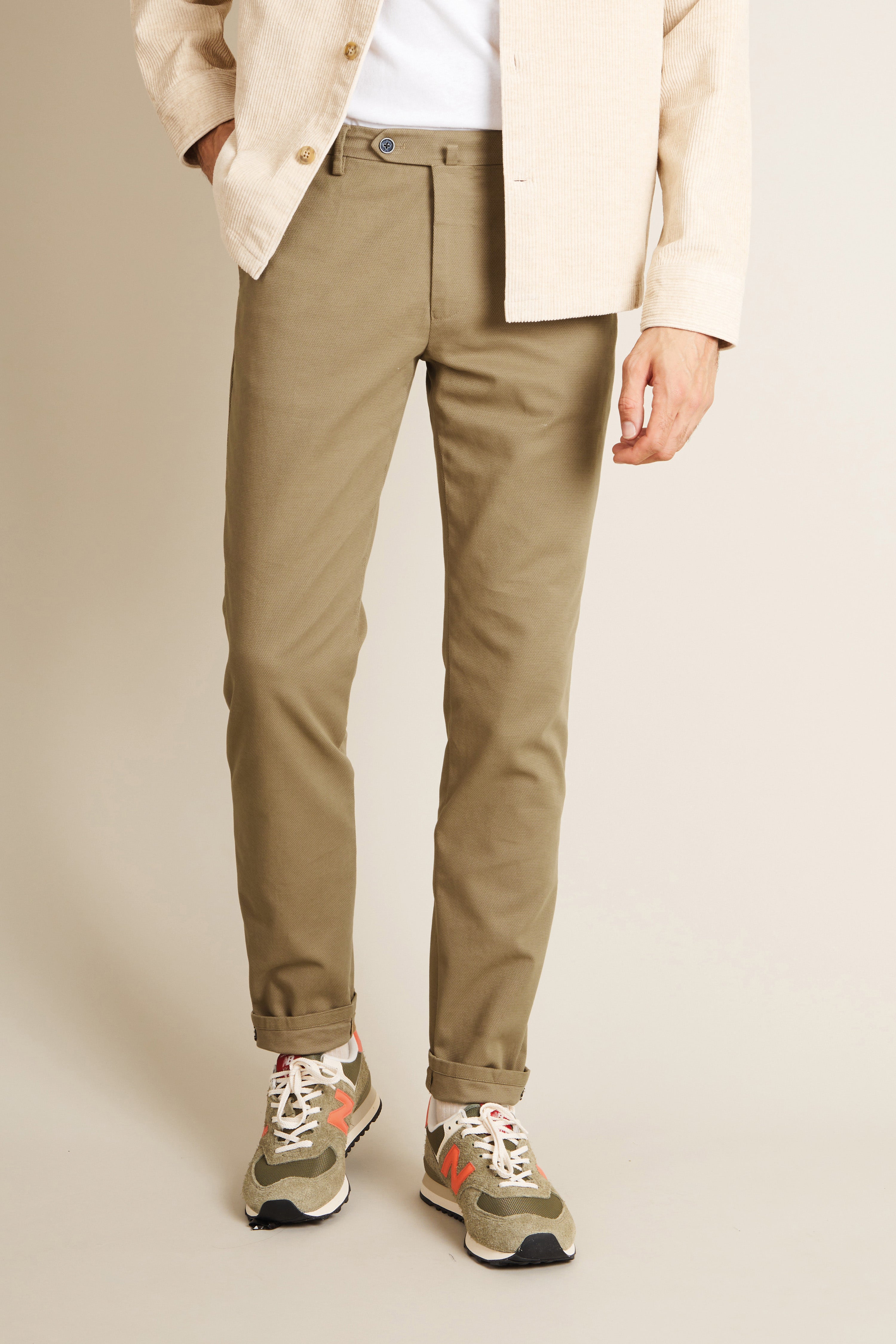 Chino texturé beige foncé