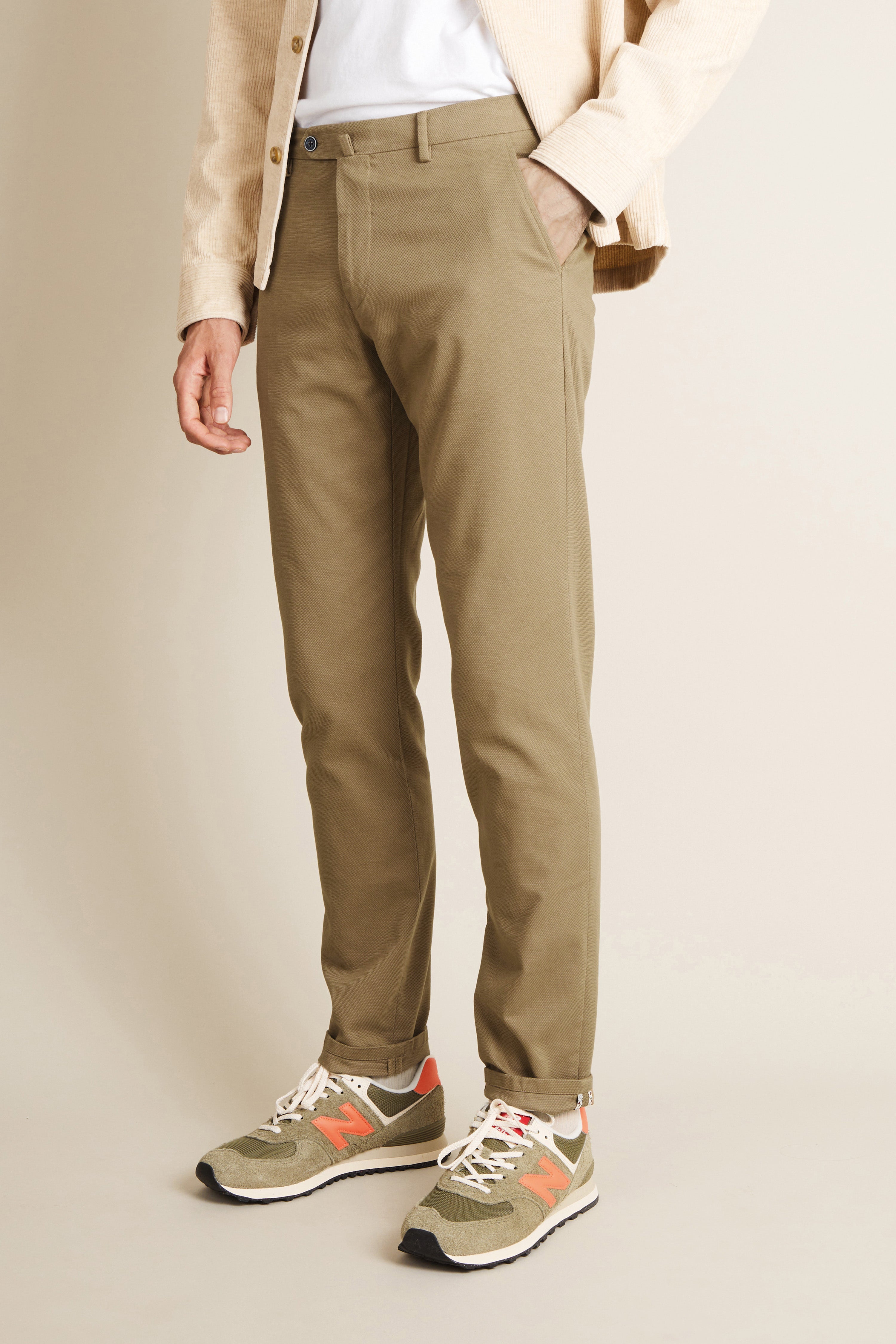 Chino texturé beige foncé