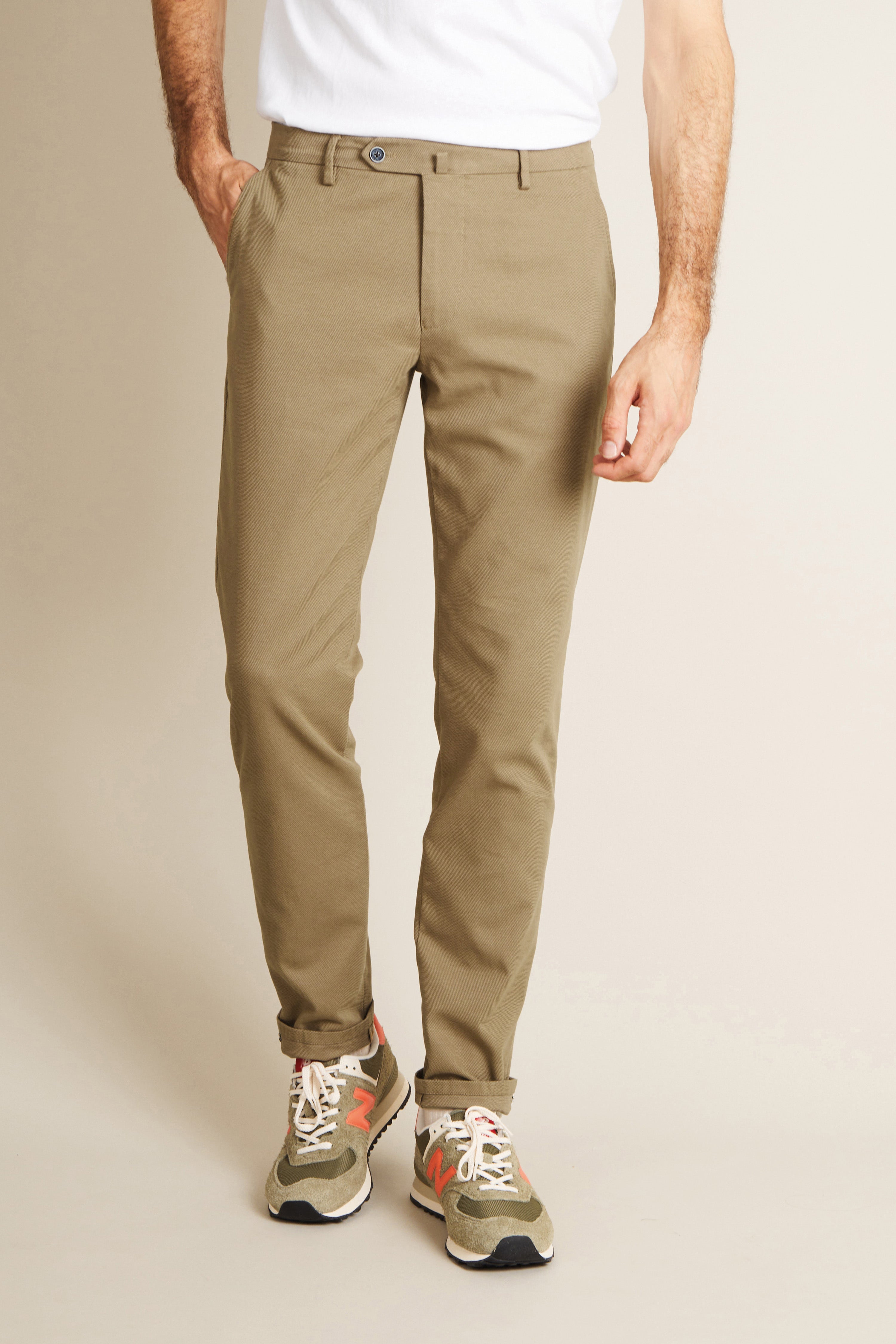 Chino texturé beige foncé