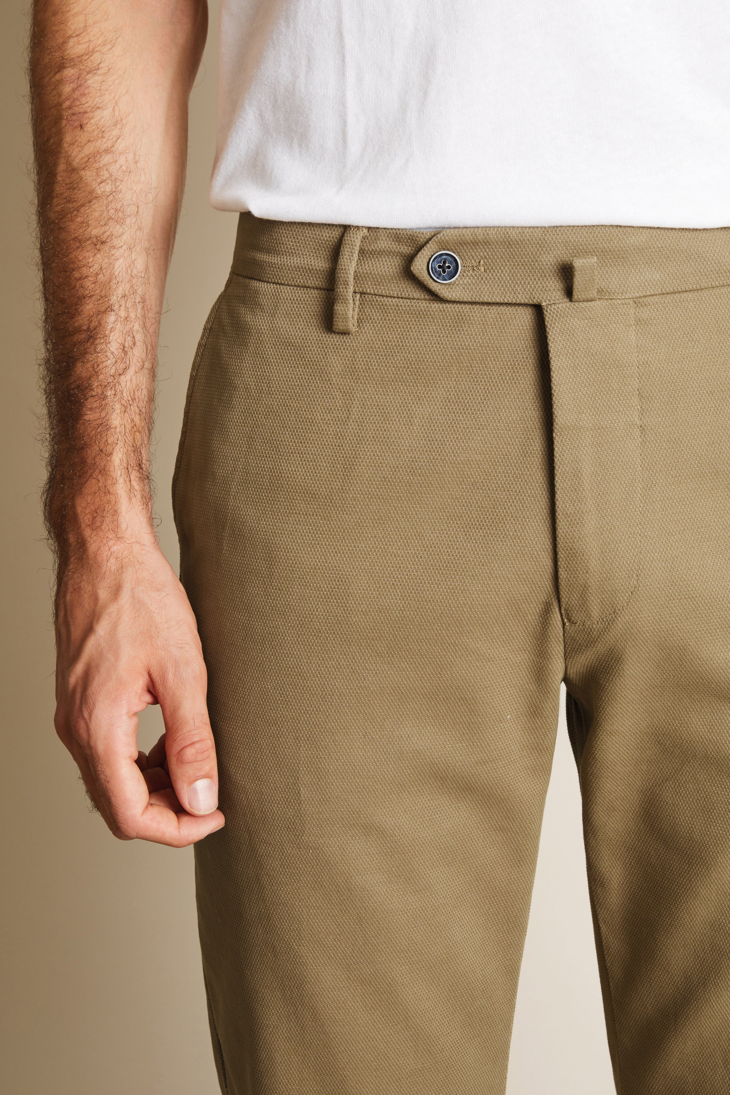 Chino texturé beige foncé