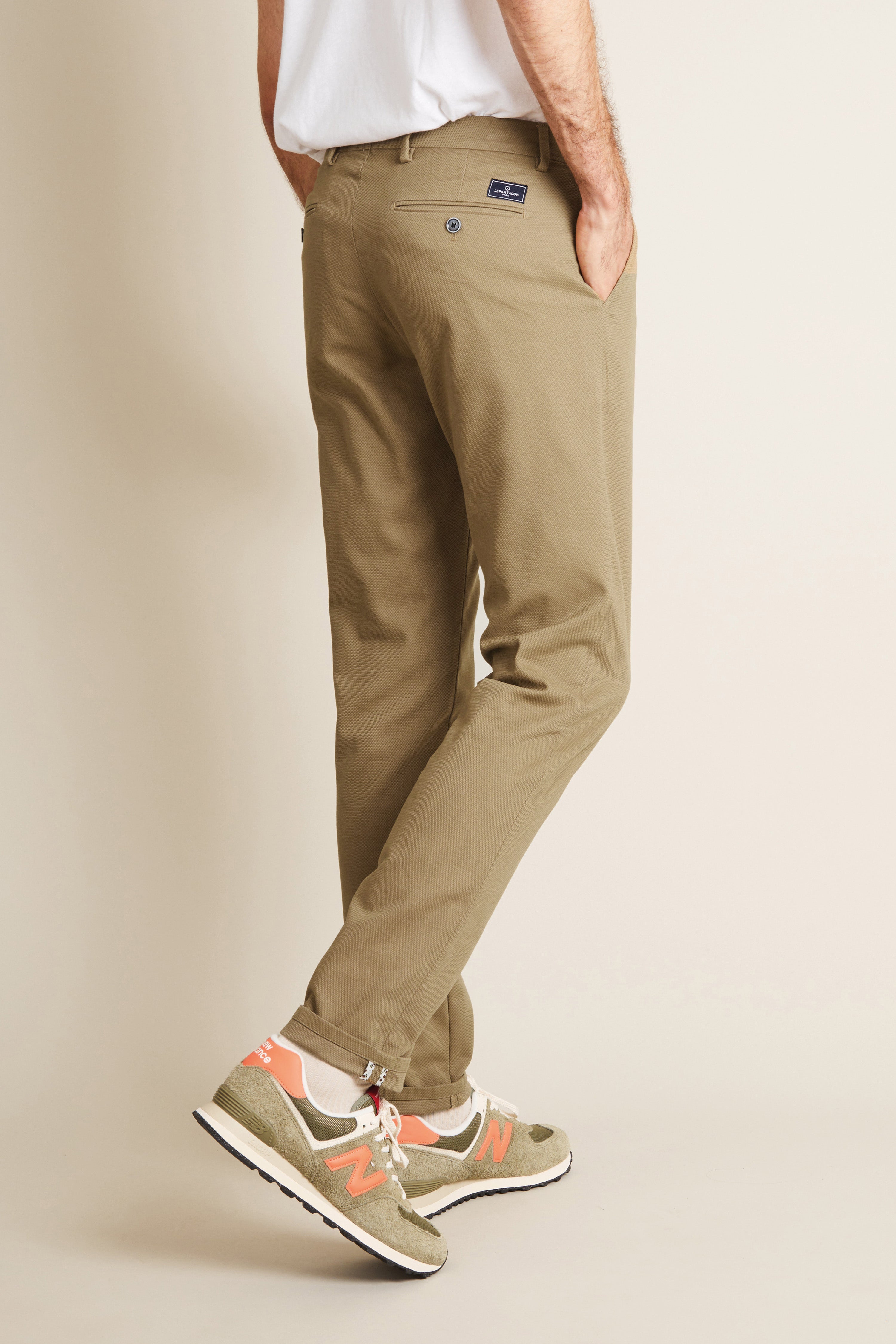 Chino texturé beige foncé