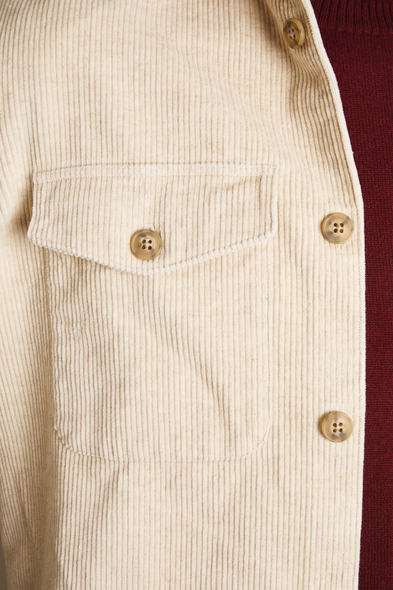 Ecru velvet overshirt