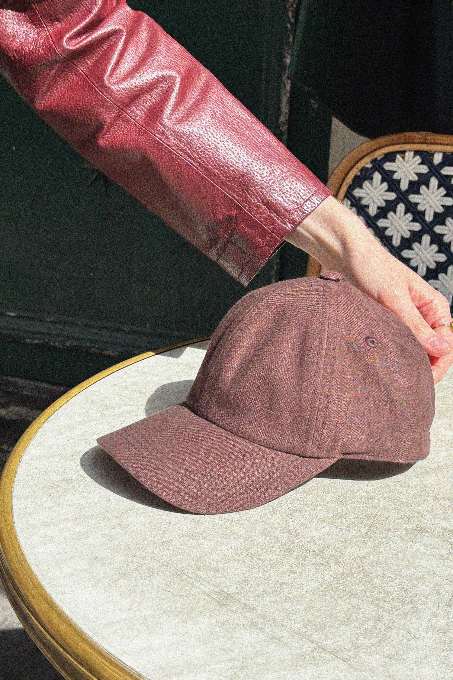 Casquette coton-lin ébène