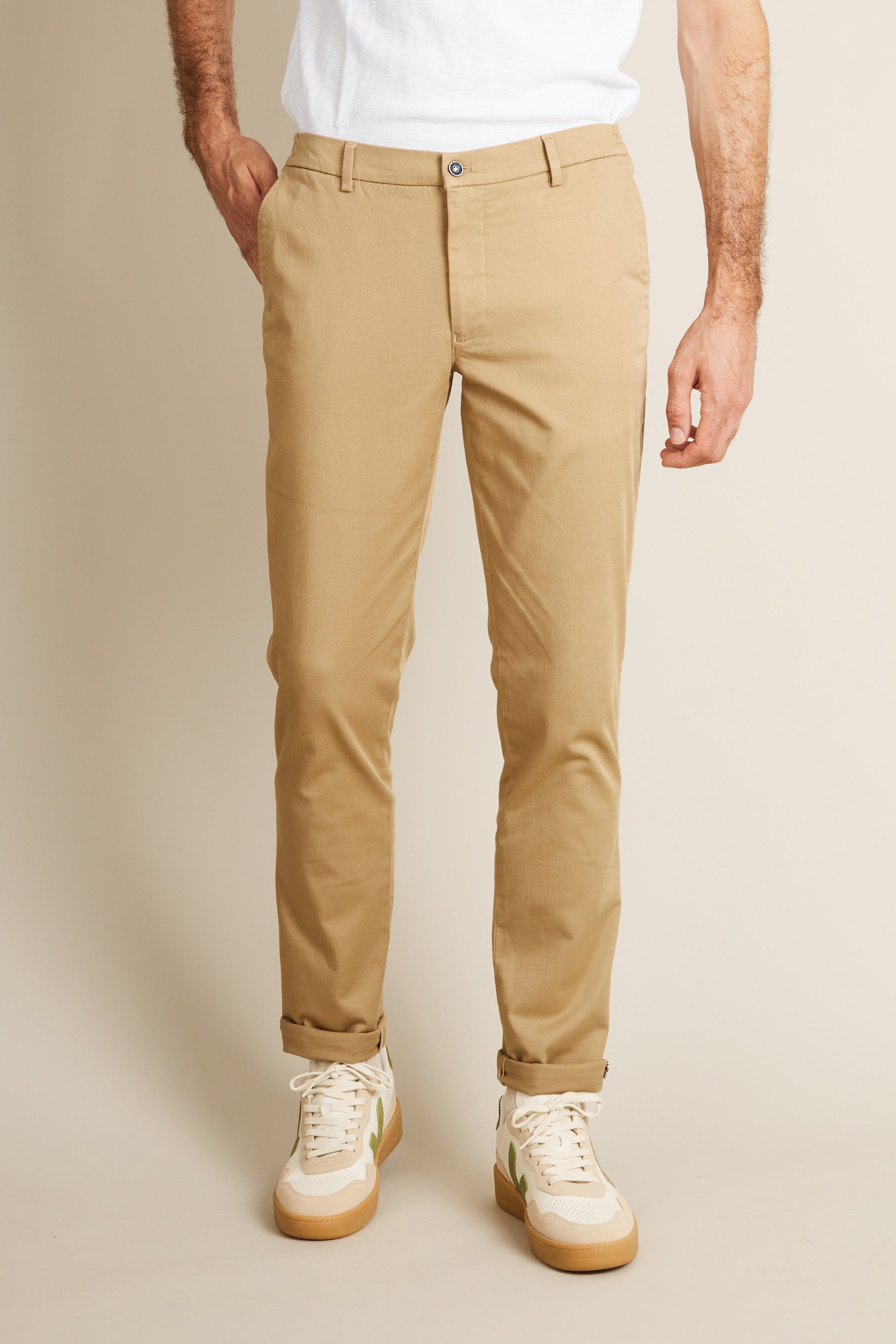 Beige easy chinos