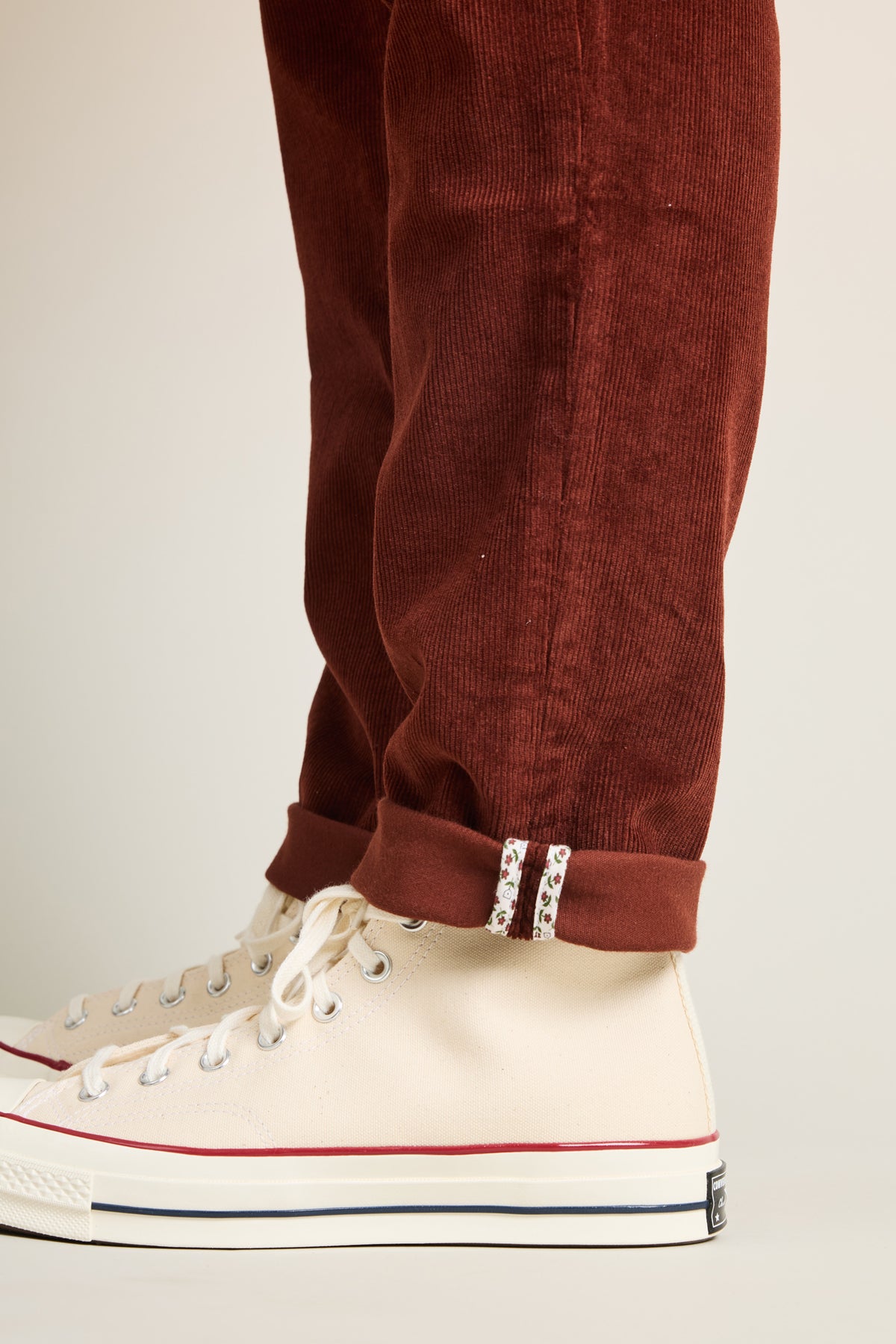 Terracotta corduroy chinos