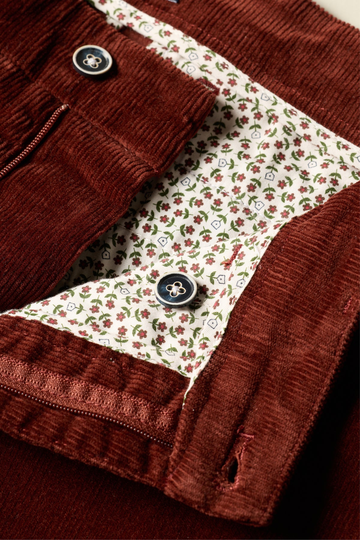 Terracotta corduroy chinos