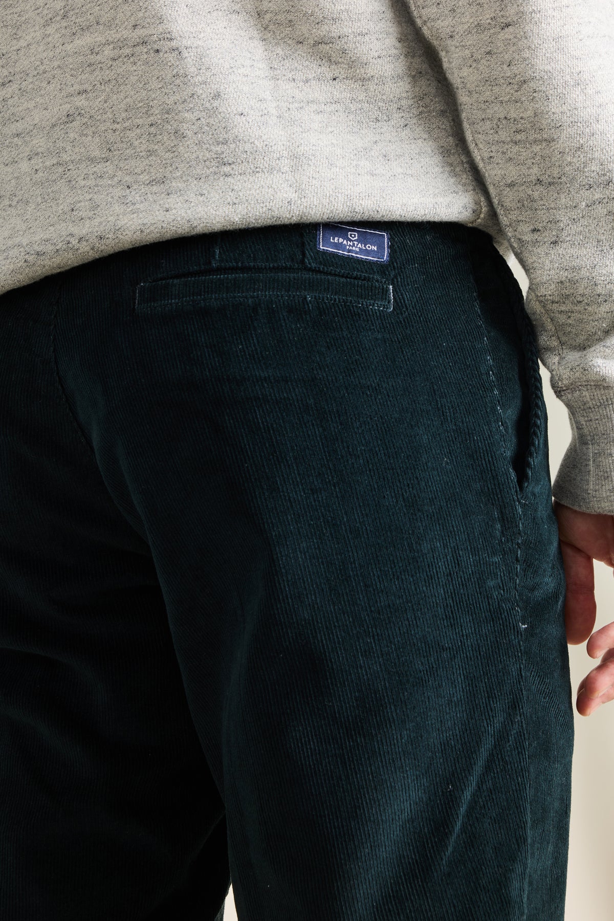English green corduroy chinos