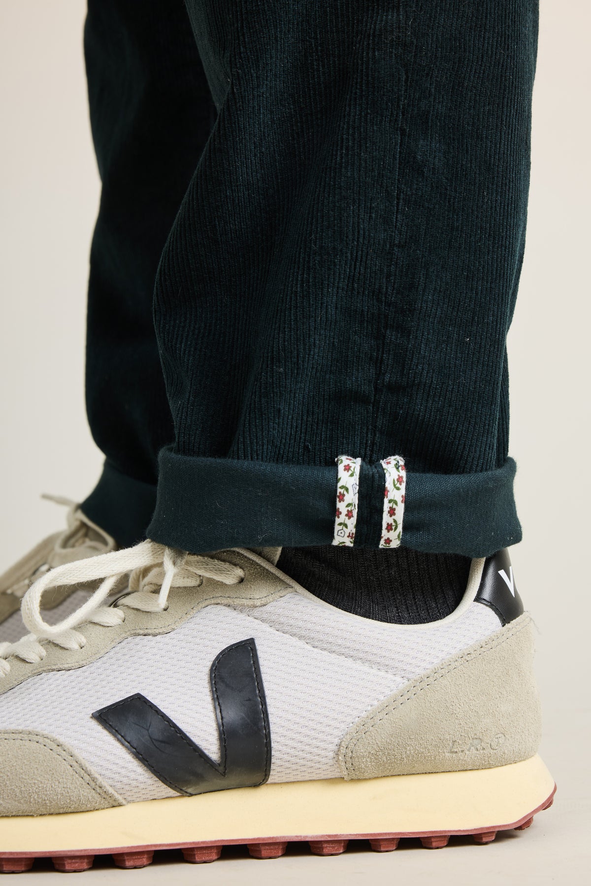 English green corduroy chinos