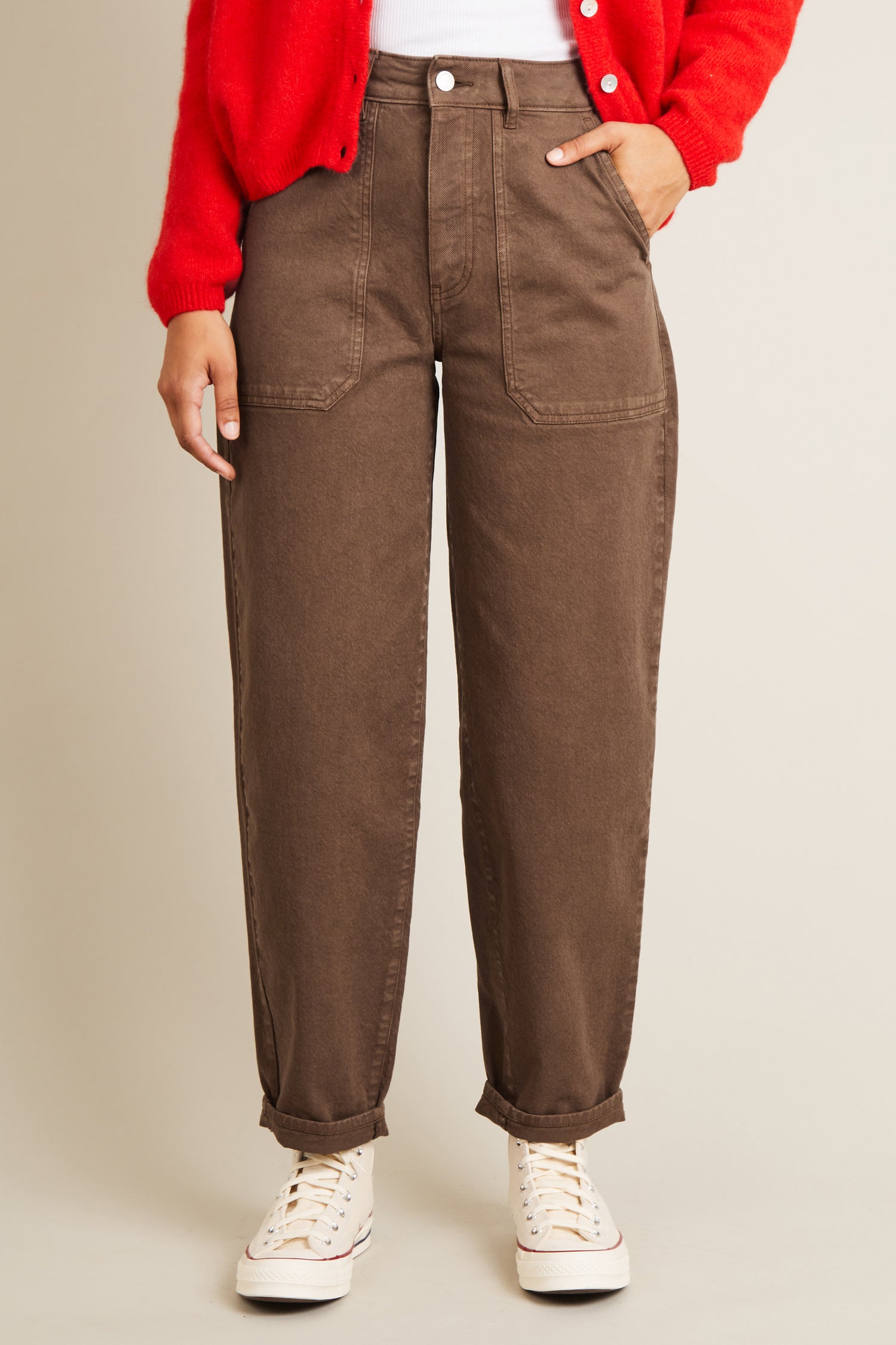 Brown balloon jeans