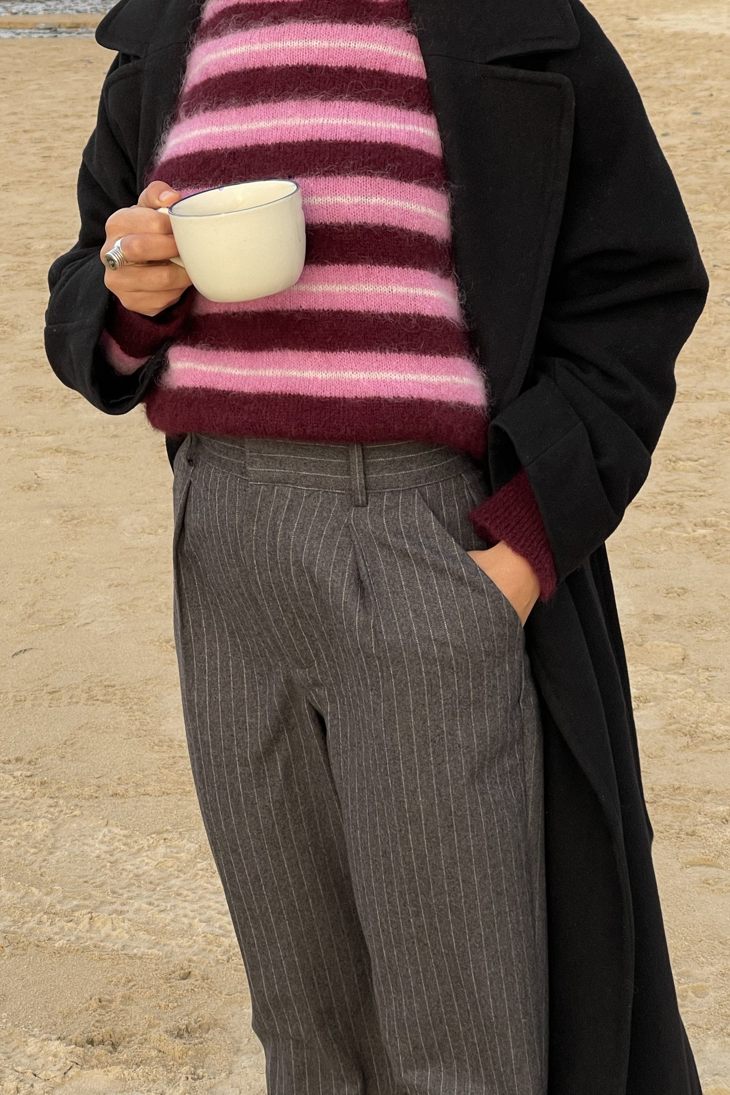  Flannel tailored pants in grey