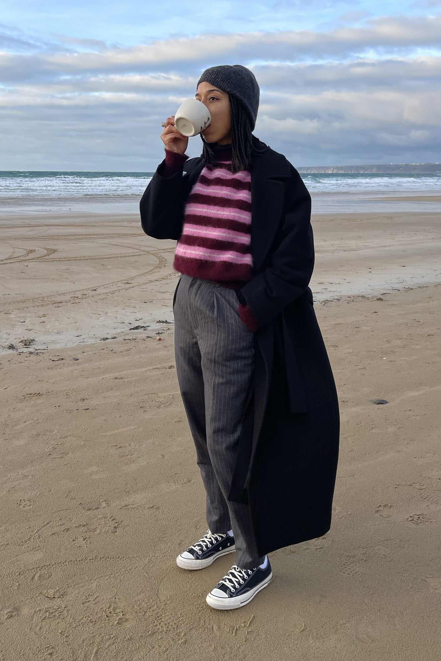  Flannel tailored pants in grey