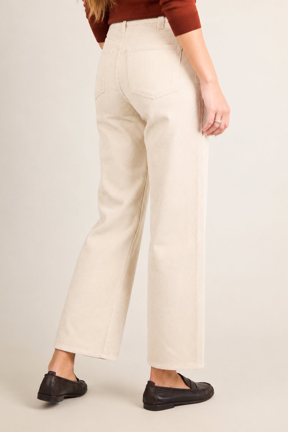 Pantalon flare velours écru