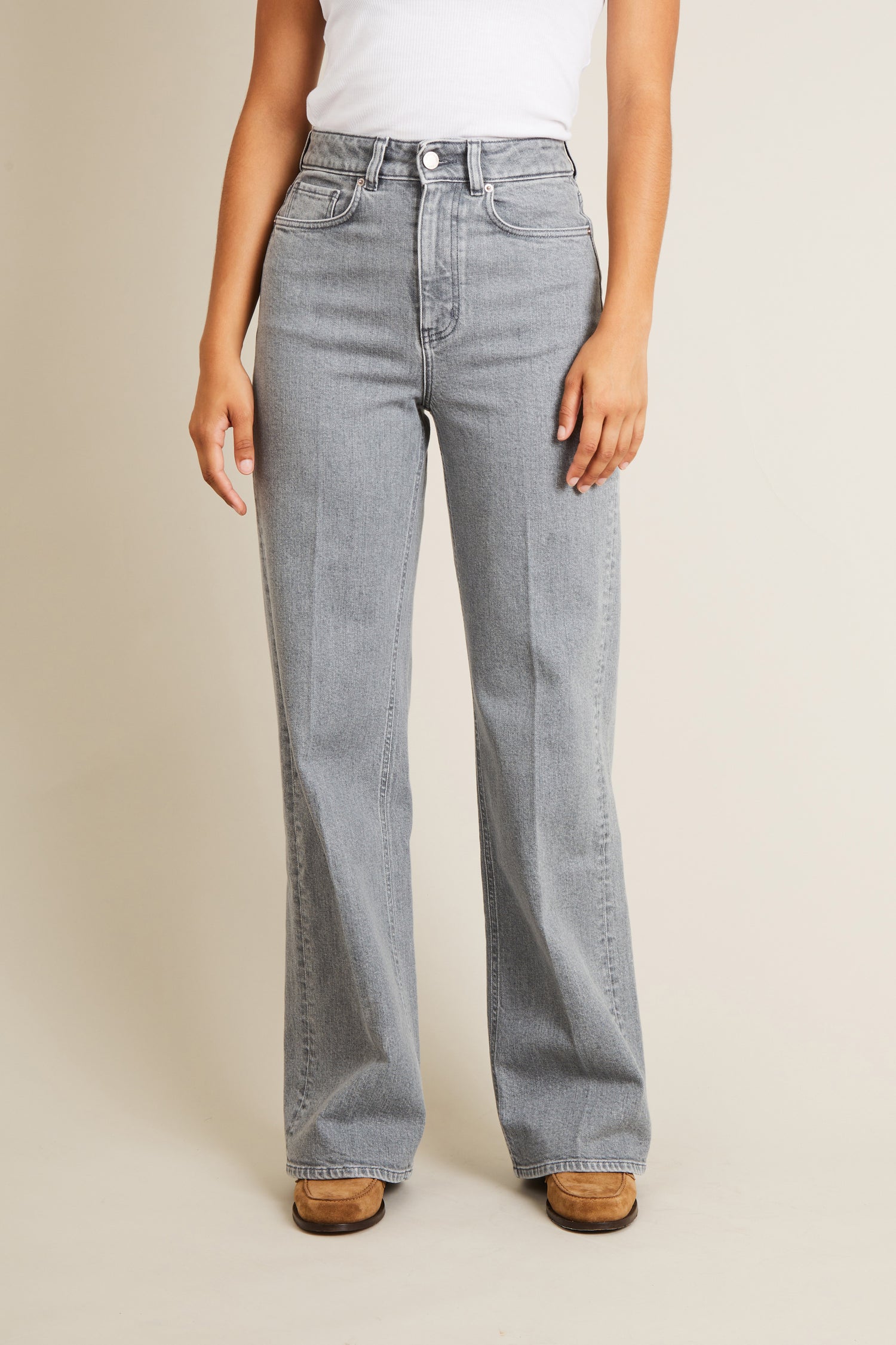 Grey Wideleg Jeans