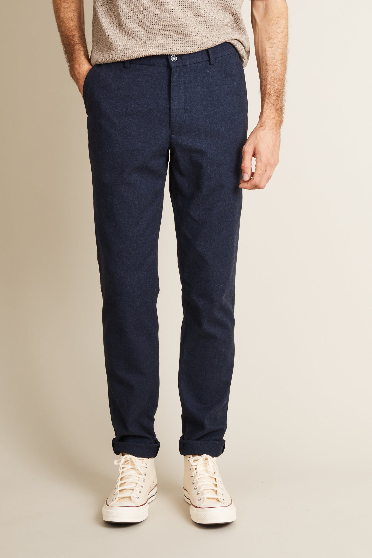 Navy blue warm chinos
