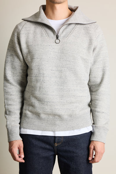 Sweat col camionneur gris chiné