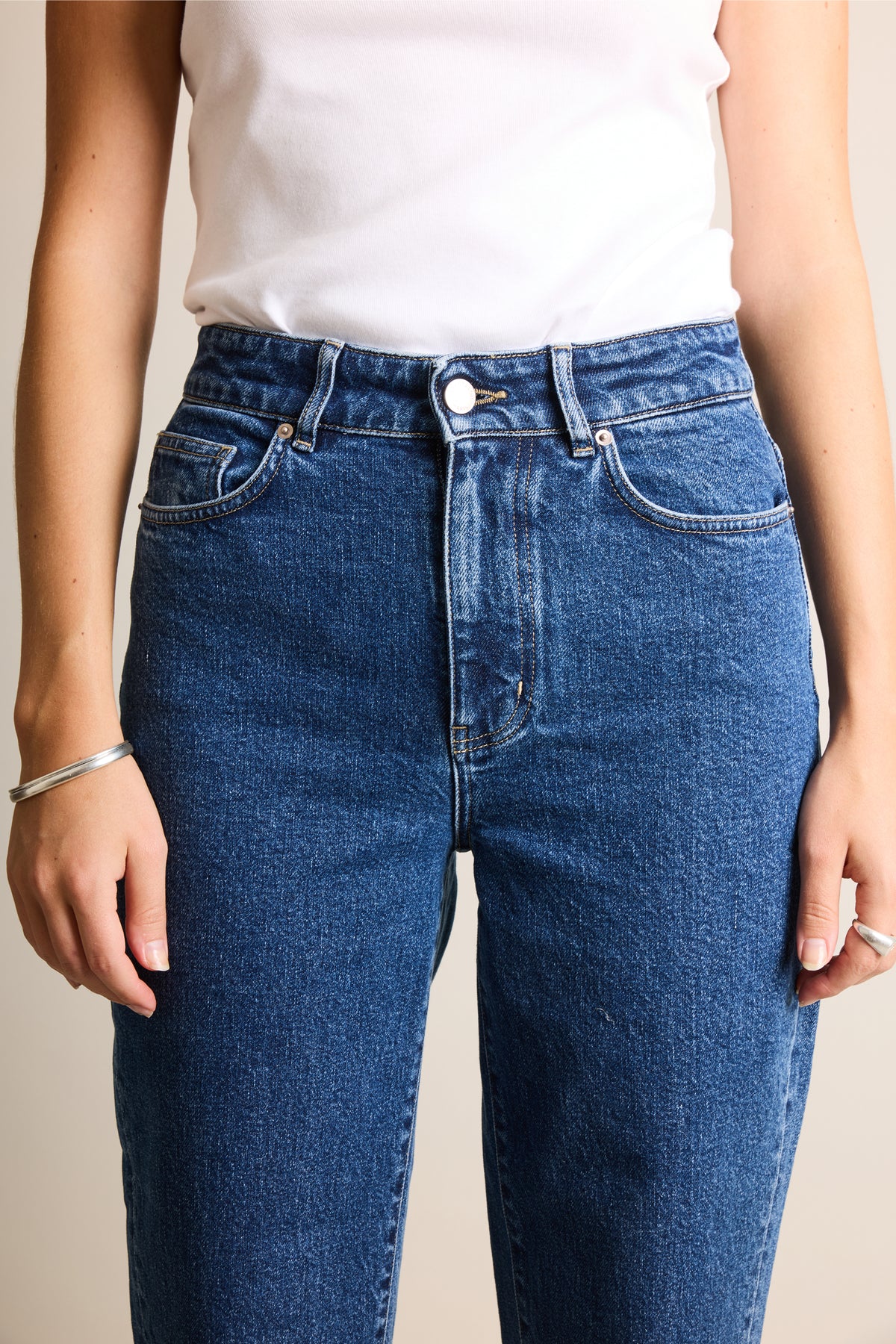 Stone blue mom jeans