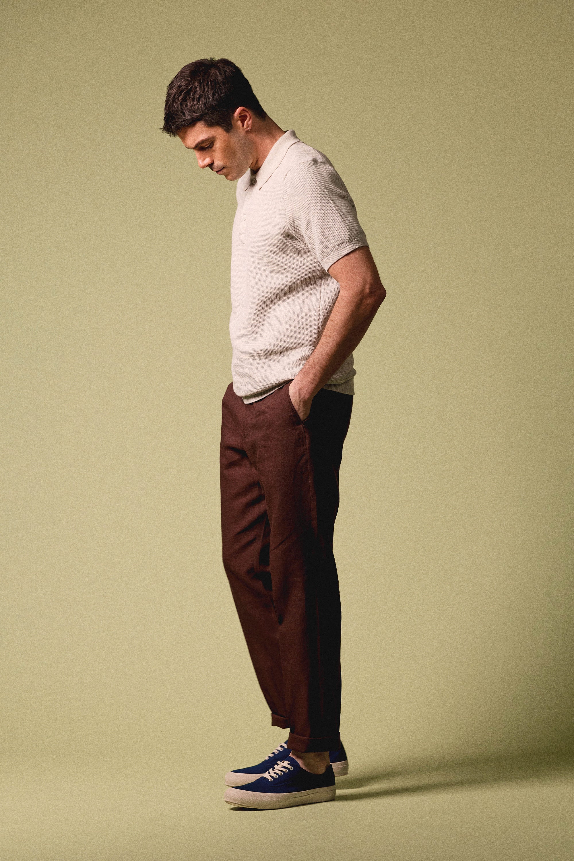 Pantalon lin ébène
