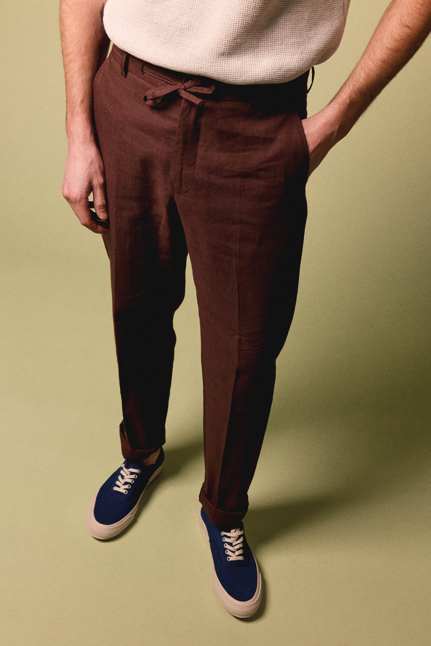 Pantalon lin ébène