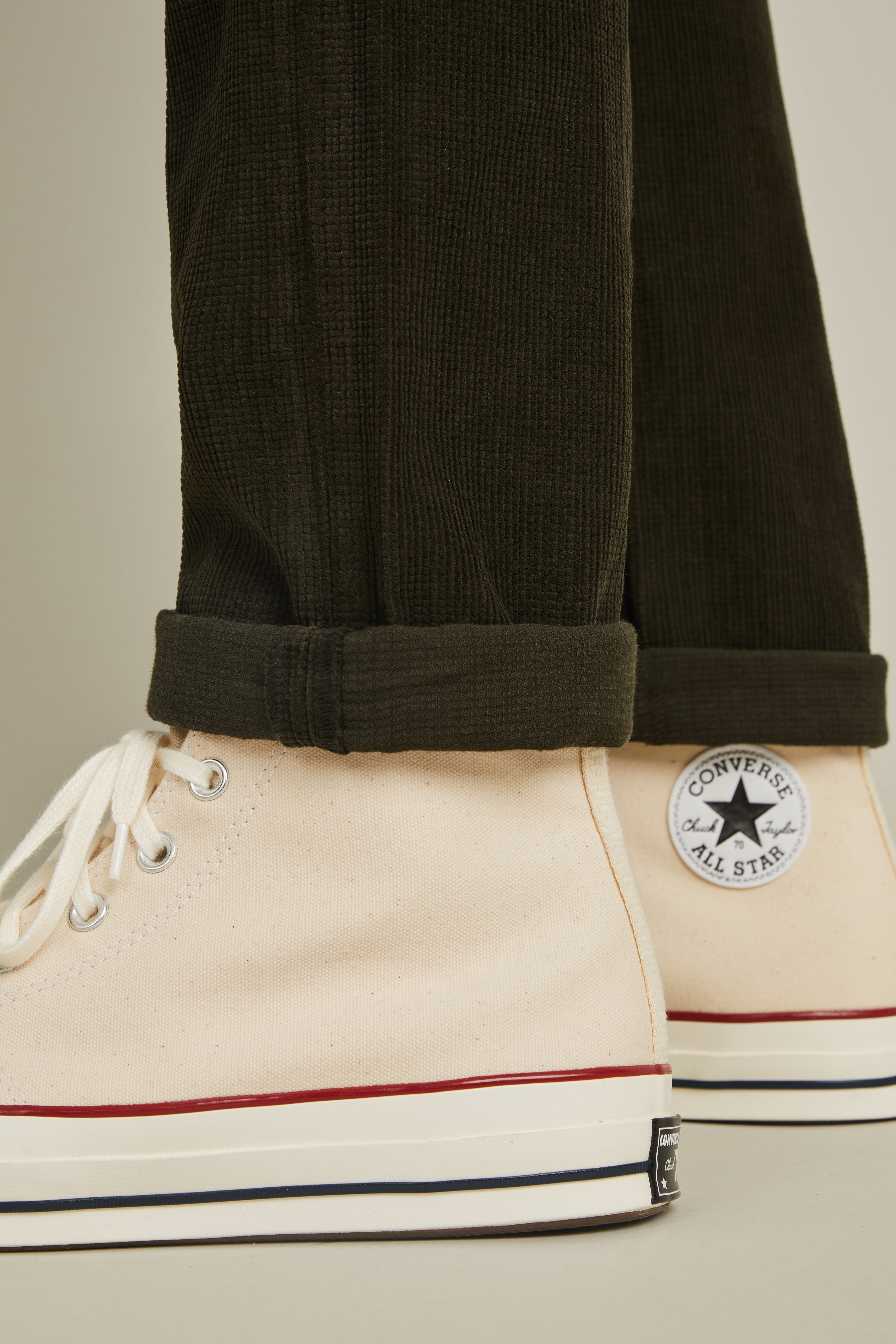 5 pockets corderoy pants in khaki