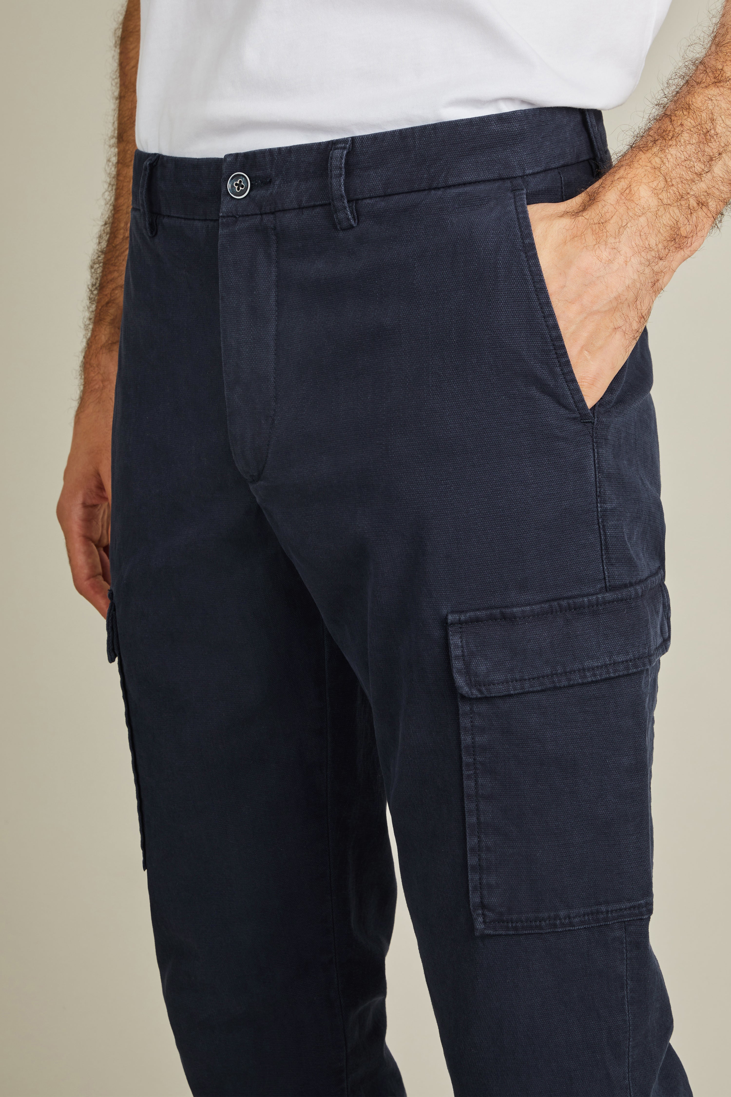 Pantalon cargo bleu marine