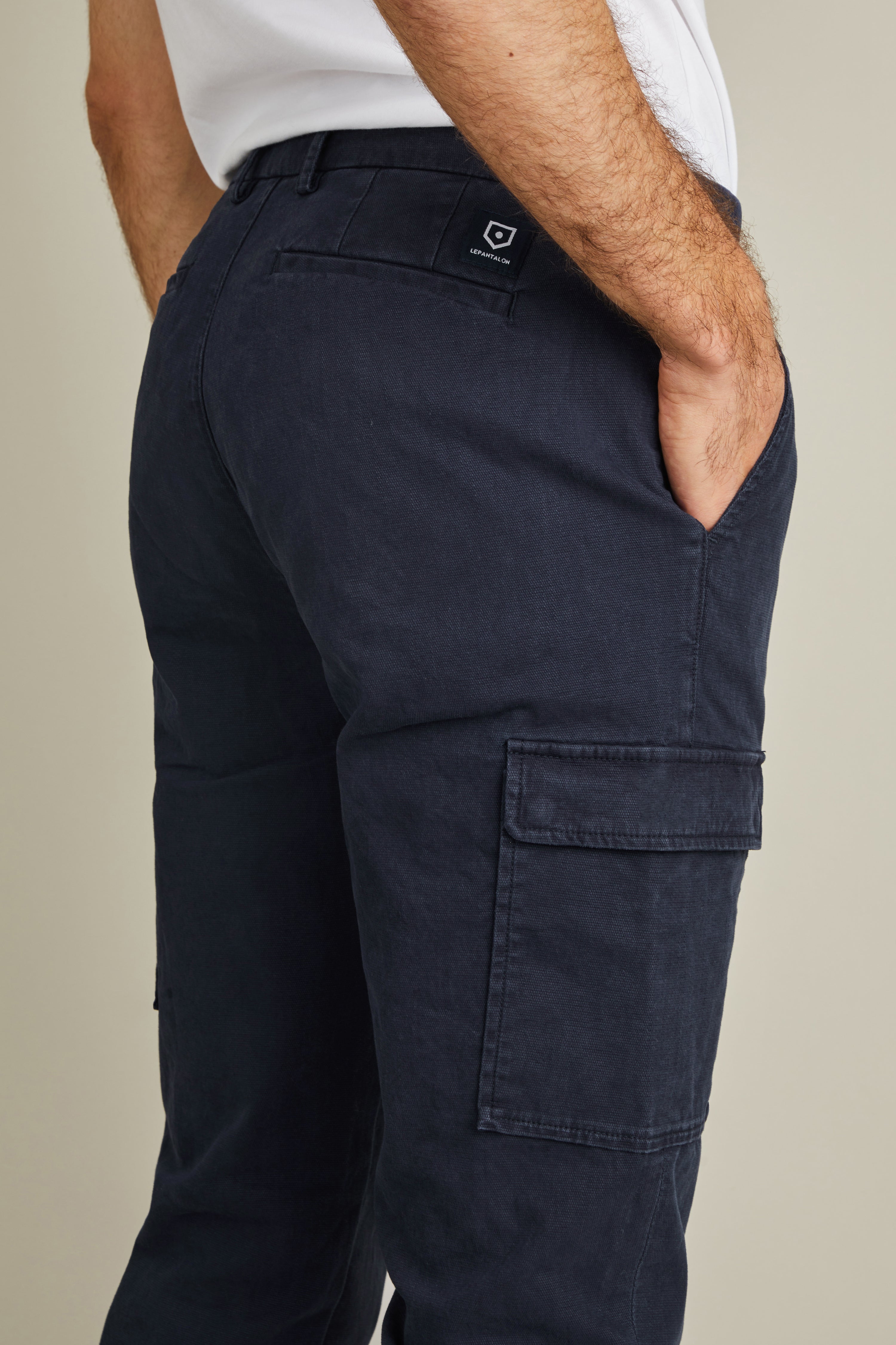 Pantalon cargo bleu marine